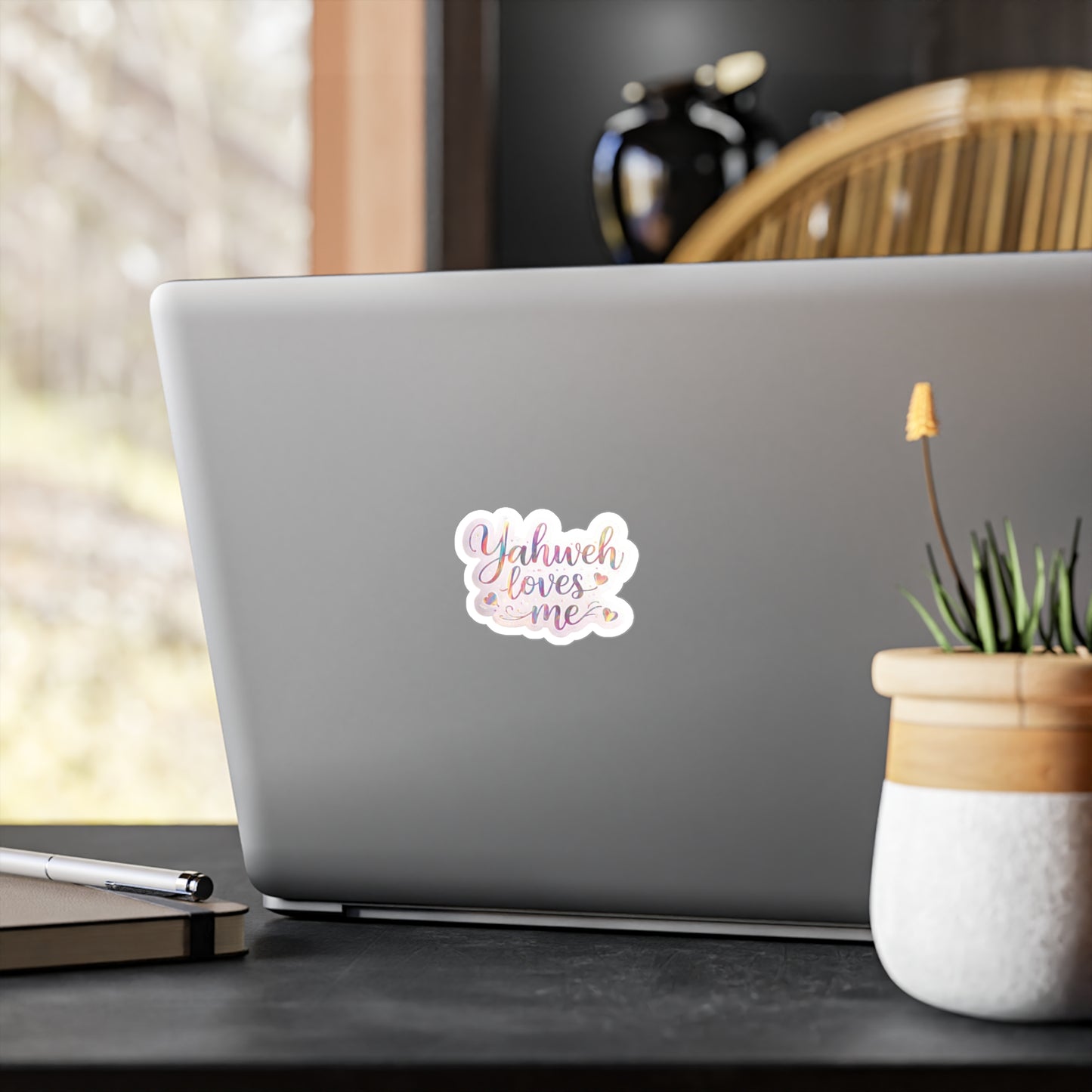 *Spring special edition* Yahweh Loves Me Kiss-Cut Vinyl Sticker — Inspirational Faith Decal for Windows, Laptops & Water Bottles