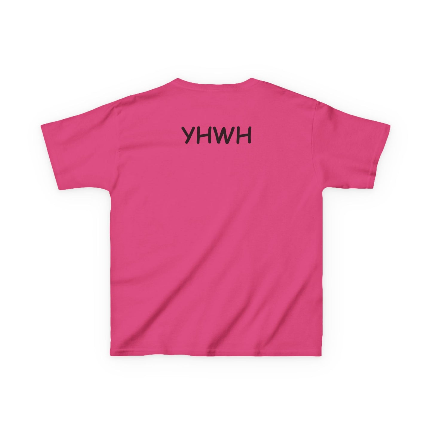 Kids Tee — "Pray Love Smile" Christian T‑Shirt with Hearts (YHWH Back)