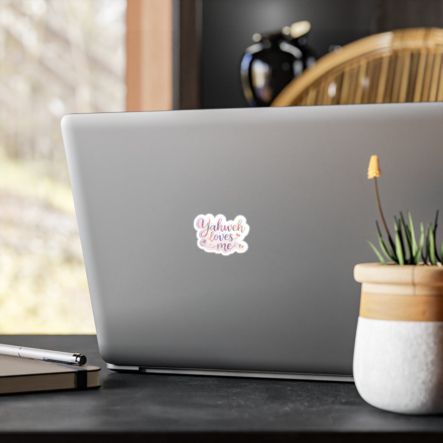 *Spring special edition* Yahweh Loves Me Kiss-Cut Vinyl Sticker — Inspirational Faith Decal for Windows, Laptops & Water Bottles