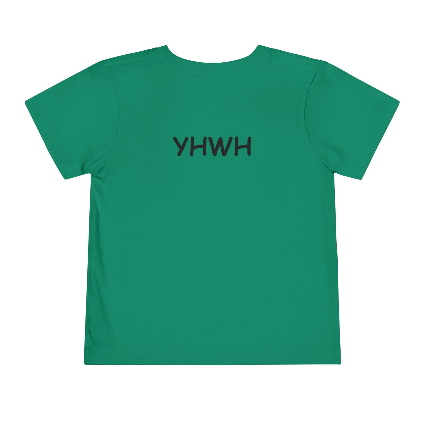Toddler Tee — "Pray Love Smile" Christian Kids Shirt (YHWH Back)