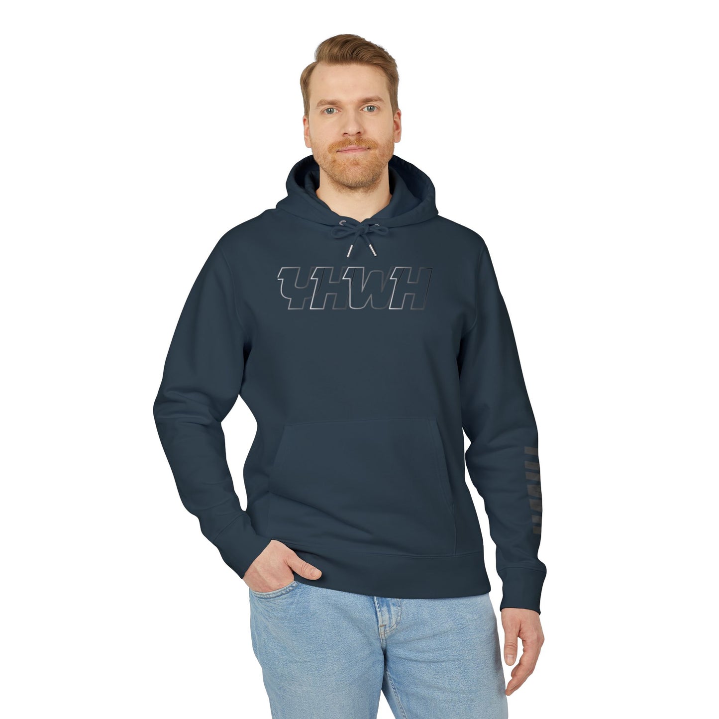 YHWH Hoodie — Minimalist Faith Pullover with Sleeve Print