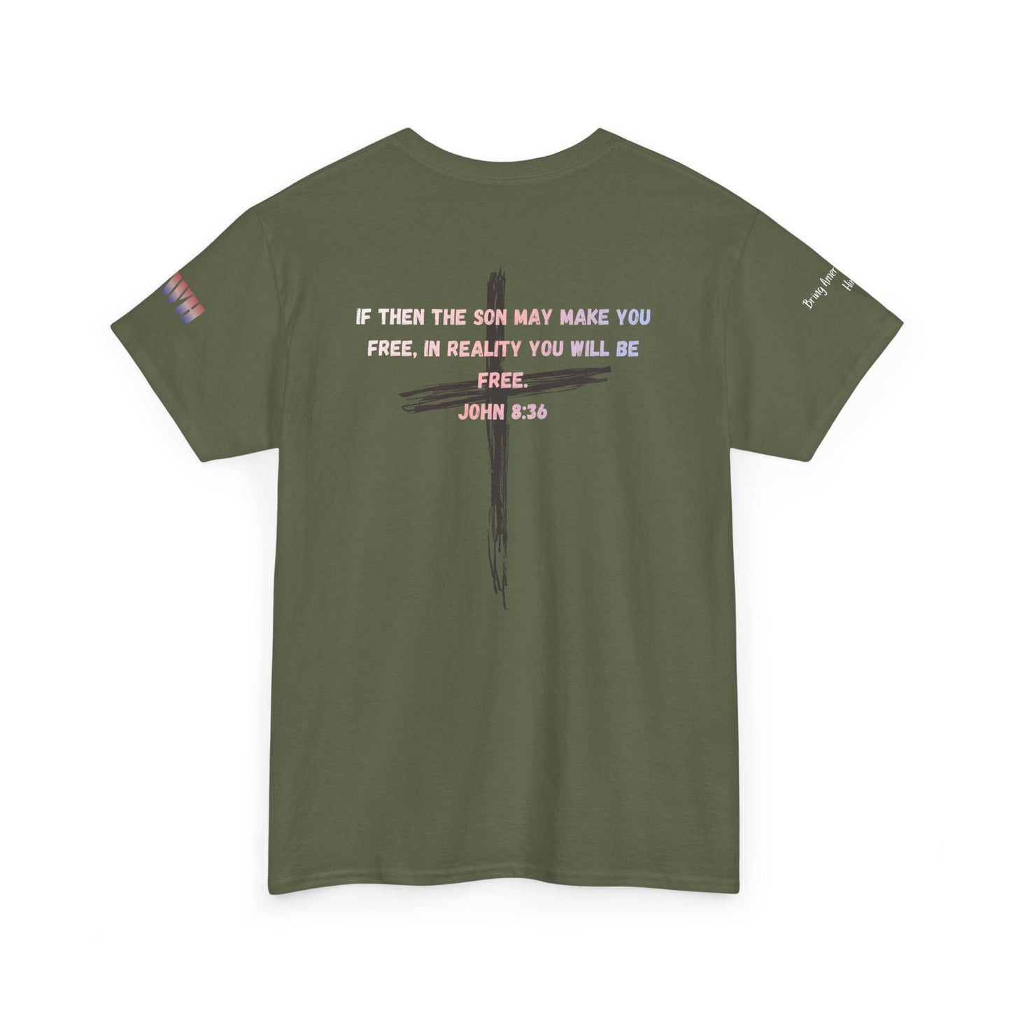 4th of July limited edition T-Shirt — "Freedom Begins on Our Knees" Christian Bible Verse Tee