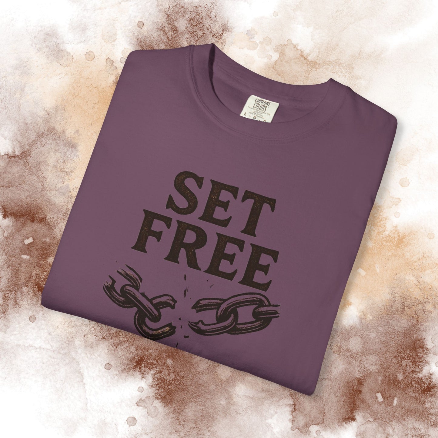 Set Free T‑Shirt — Broken Chain Christian Scripture Tee (John 8:36)