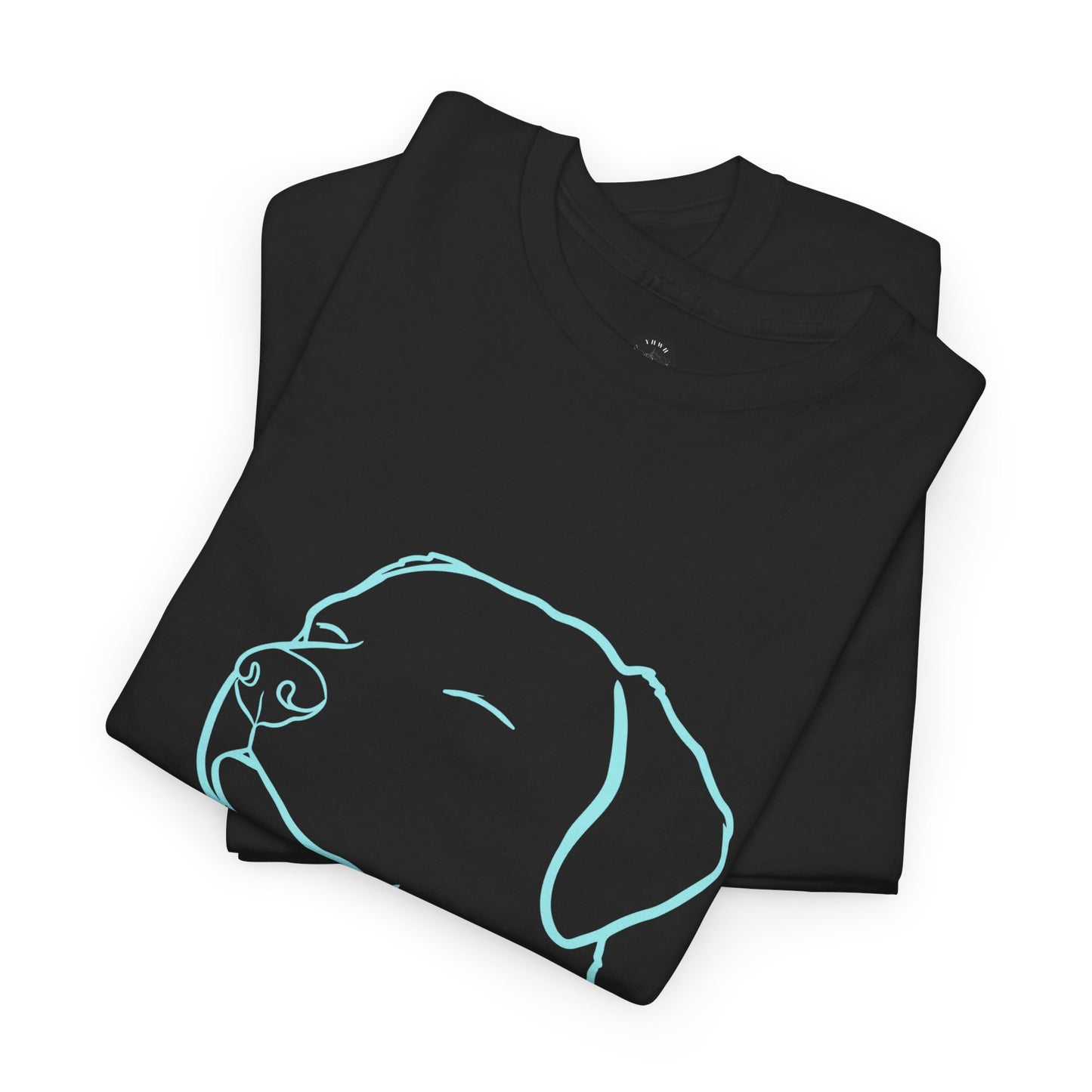 Dog Outline Tee with Bible Verses – “Feel that love!” Christian Graphic T-Shirt
