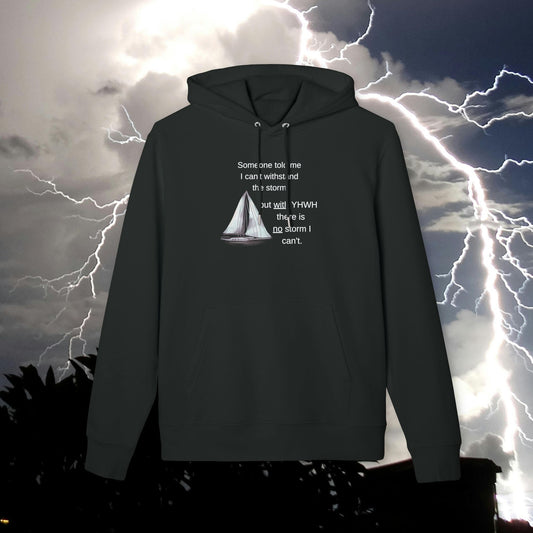 Sailboat Quote Hoodie —"With YHWH there is no storm..."