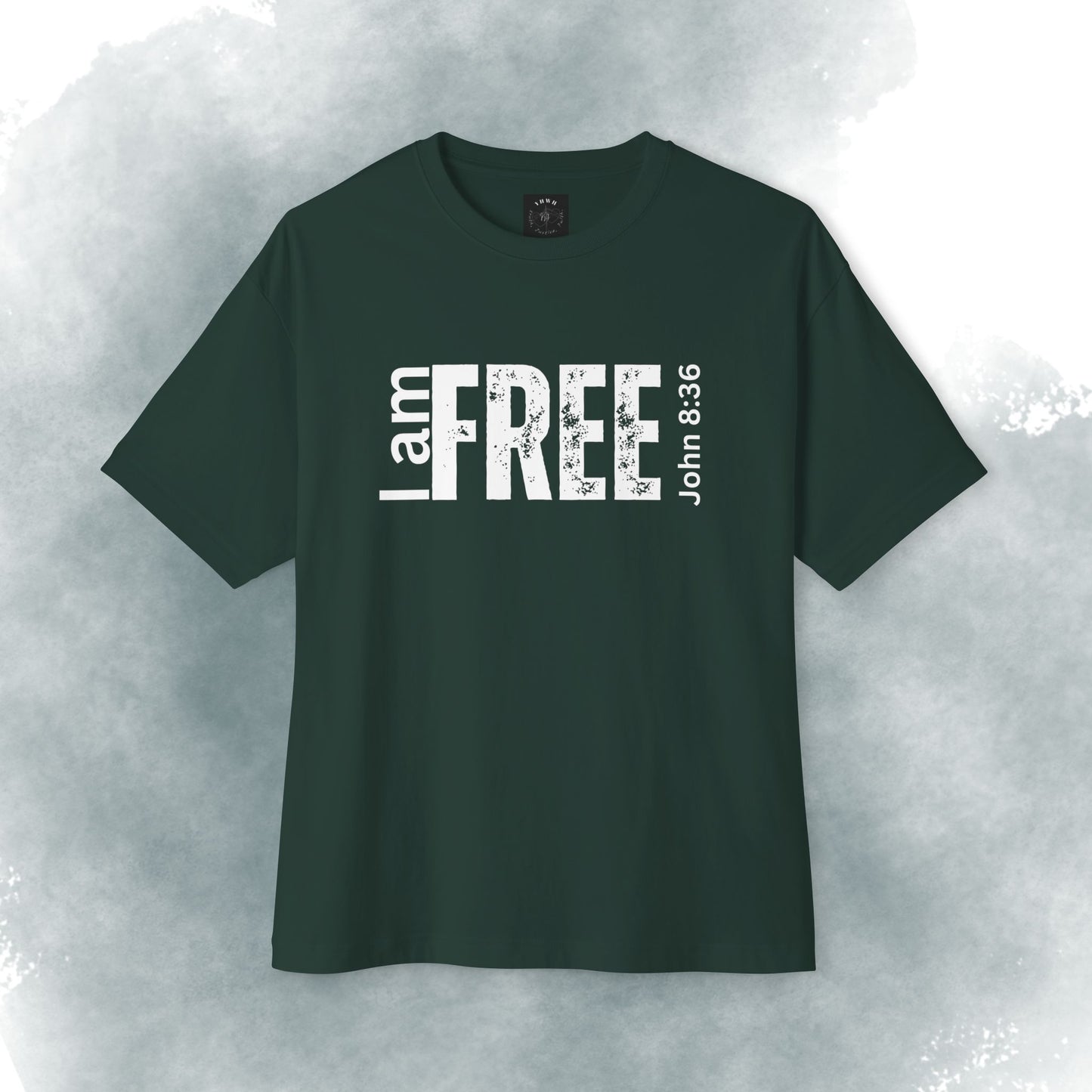 I Am Free Tee — John 8:36 Christian Graphic Shirt