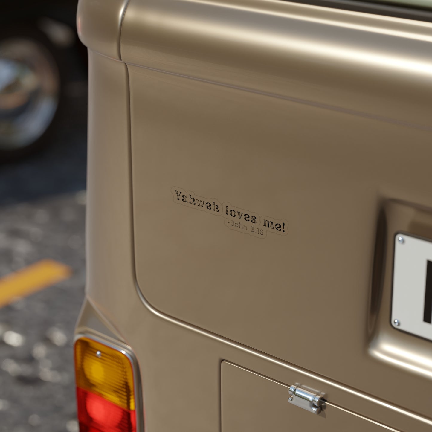 Sticker — "Yahweh Loves Me! - John 3:16" Transparent Die-Cut Outdoor Sticker