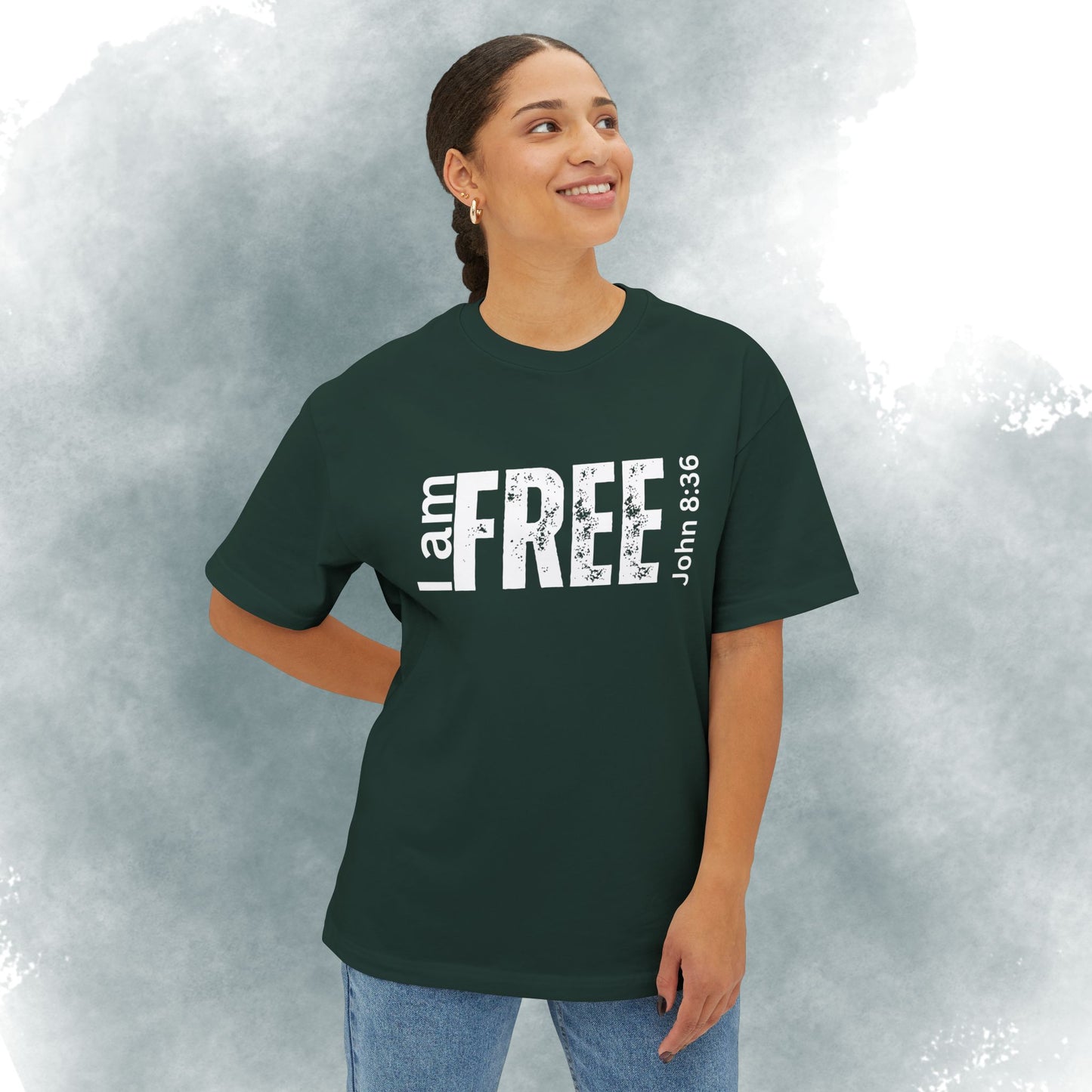 I Am Free Tee — John 8:36 Christian Graphic Shirt