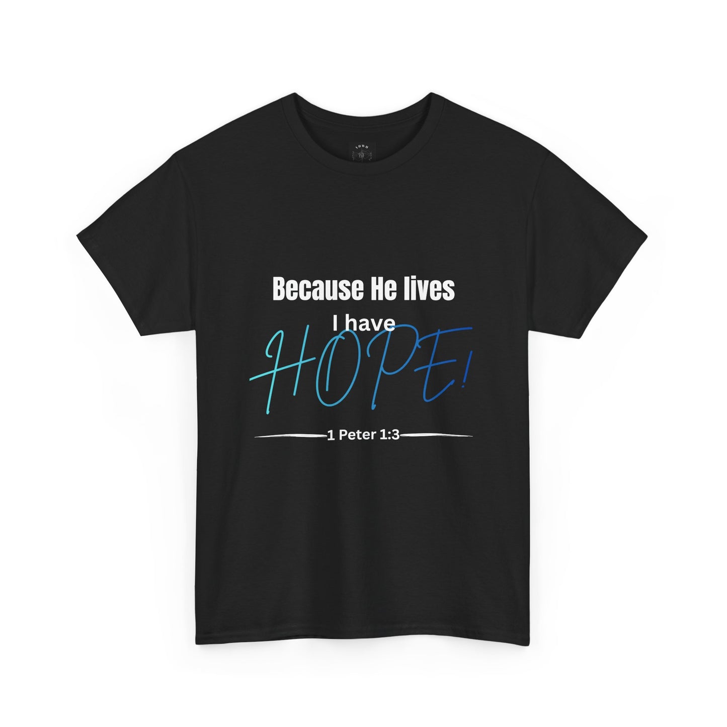 *Spring special edition* Because He Lives I Have Hope T-Shirt — 1 Peter 1:3 Christian Faith Tee
