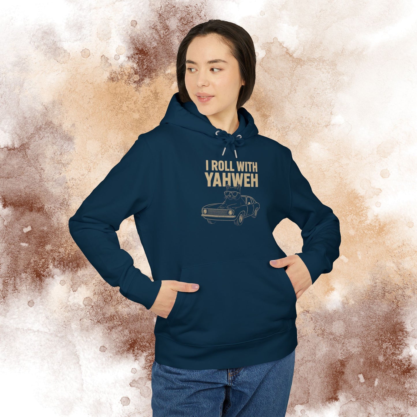 I Roll With Yahweh Hoodie – Vintage Cruiser Classic Christian Faith Pullover