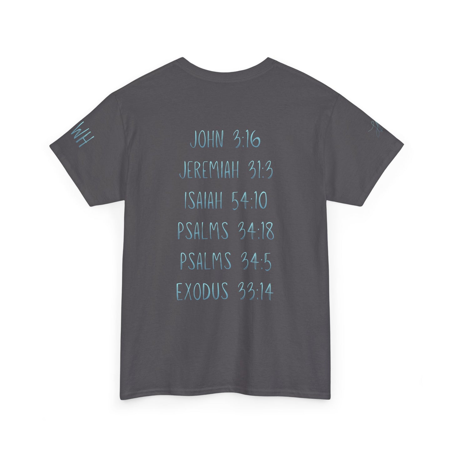 Dog Outline Tee with Bible Verses – “Feel that love!” Christian Graphic T-Shirt