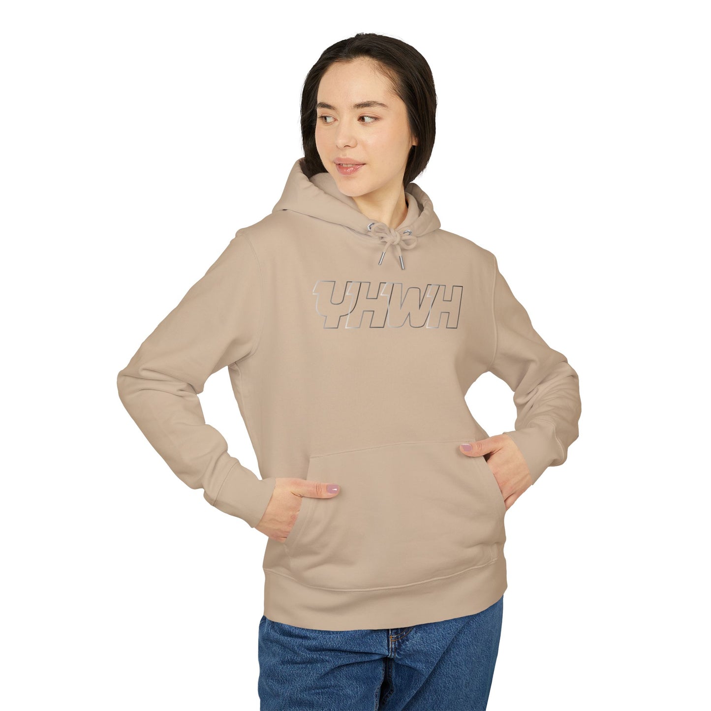 YHWH Hoodie — Minimalist Faith Pullover with Sleeve Print