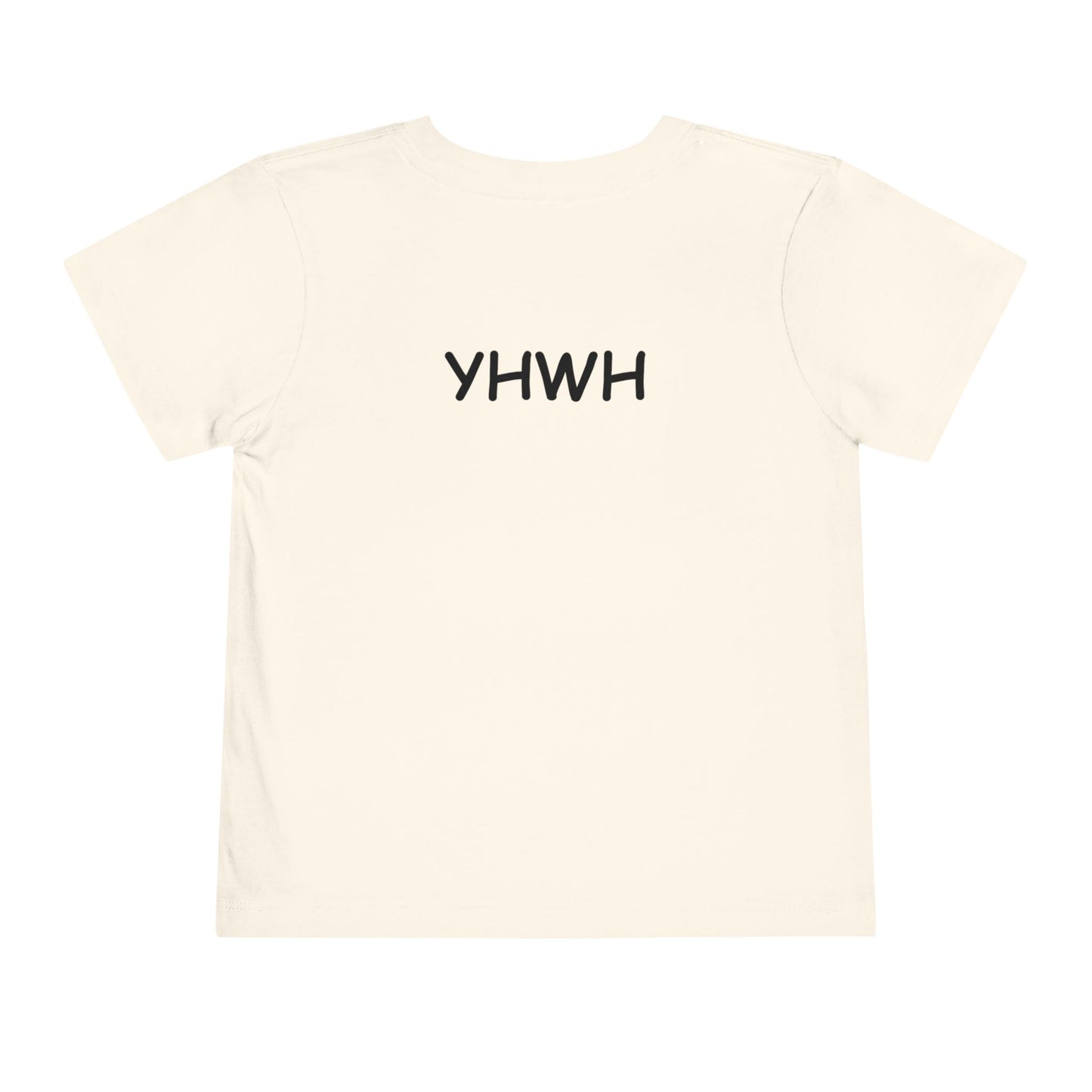 Toddler Tee — "Pray Love Smile" Christian Kids Shirt (YHWH Back)