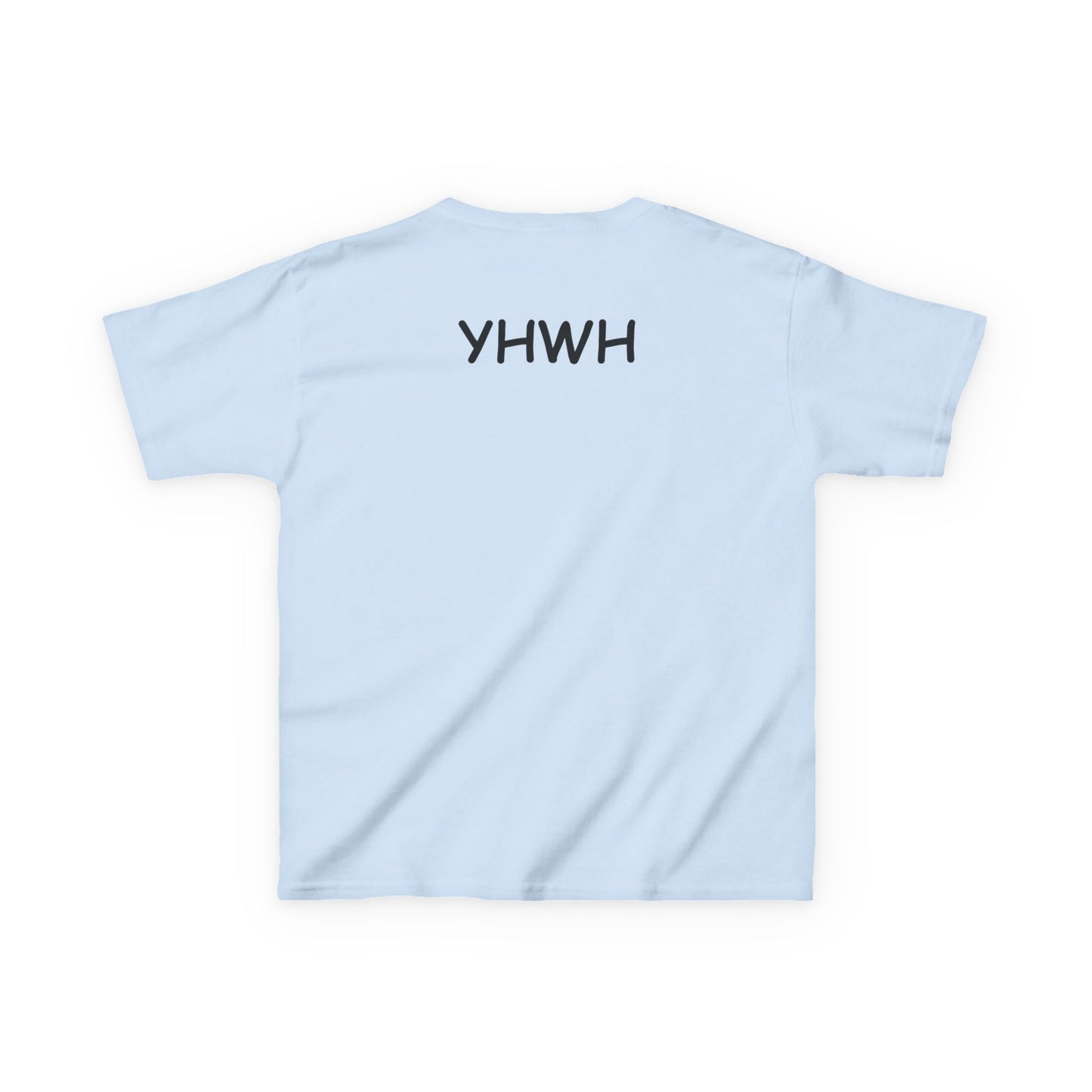 Kids Tee — "Pray Love Smile" Christian T‑Shirt with Hearts (YHWH Back)