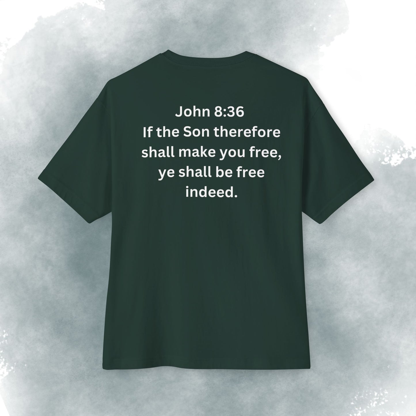 I Am Free Tee — John 8:36 Christian Graphic Shirt