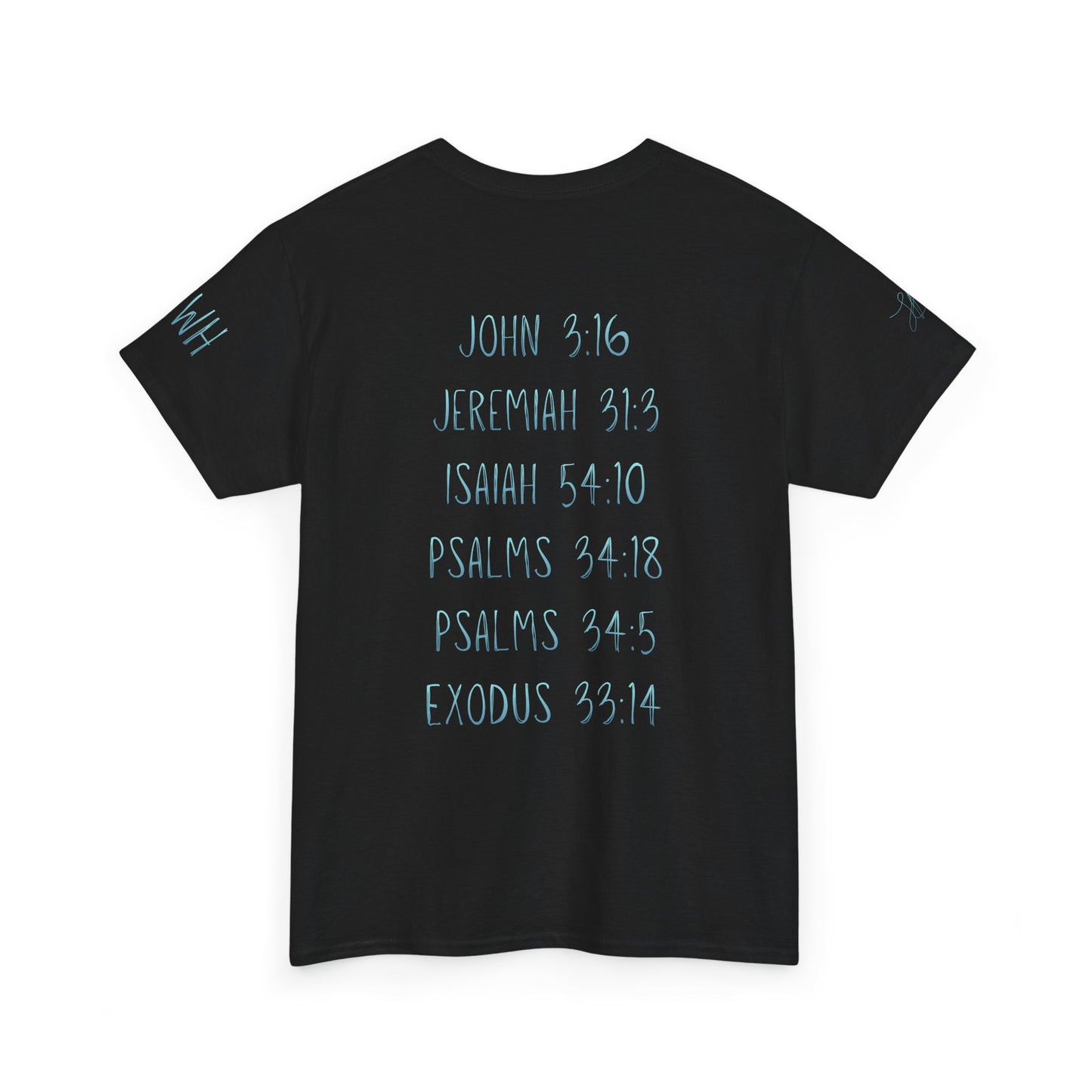 Dog Outline Tee with Bible Verses – “Feel that love!” Christian Graphic T-Shirt