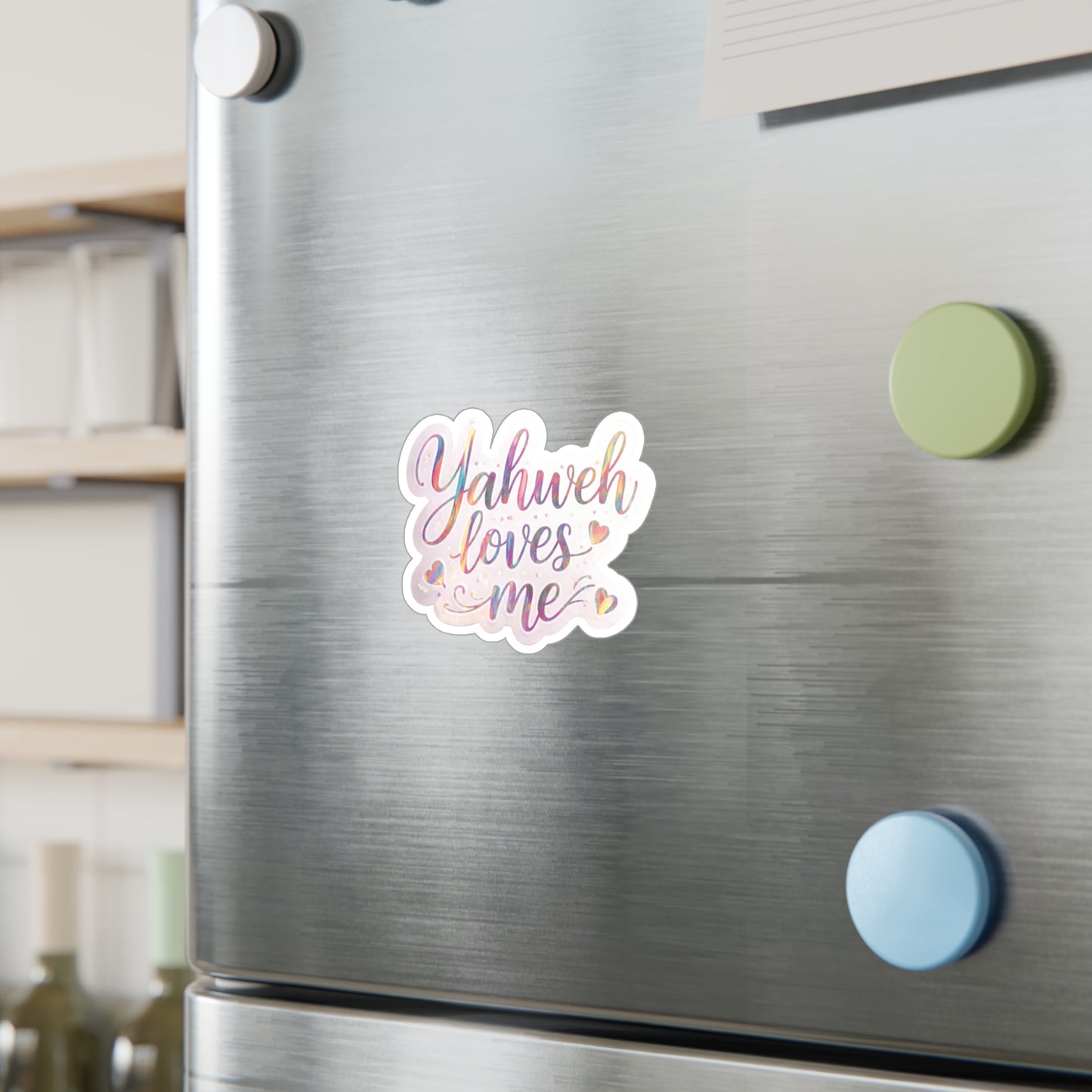 *Spring special edition* Yahweh Loves Me Kiss-Cut Vinyl Sticker — Inspirational Faith Decal for Windows, Laptops & Water Bottles