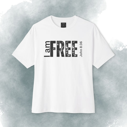 I Am Free Tee — John 8:36 Christian Graphic Shirt