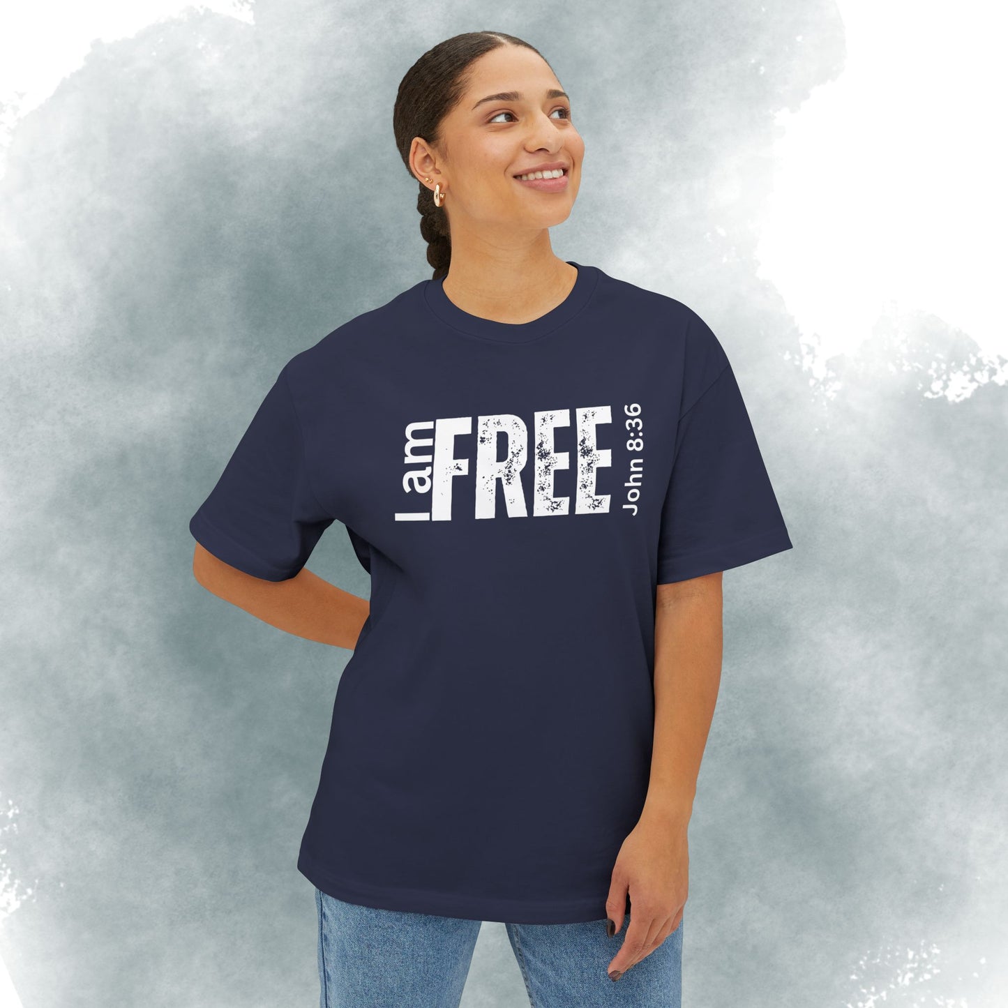 I Am Free Tee — John 8:36 Christian Graphic Shirt