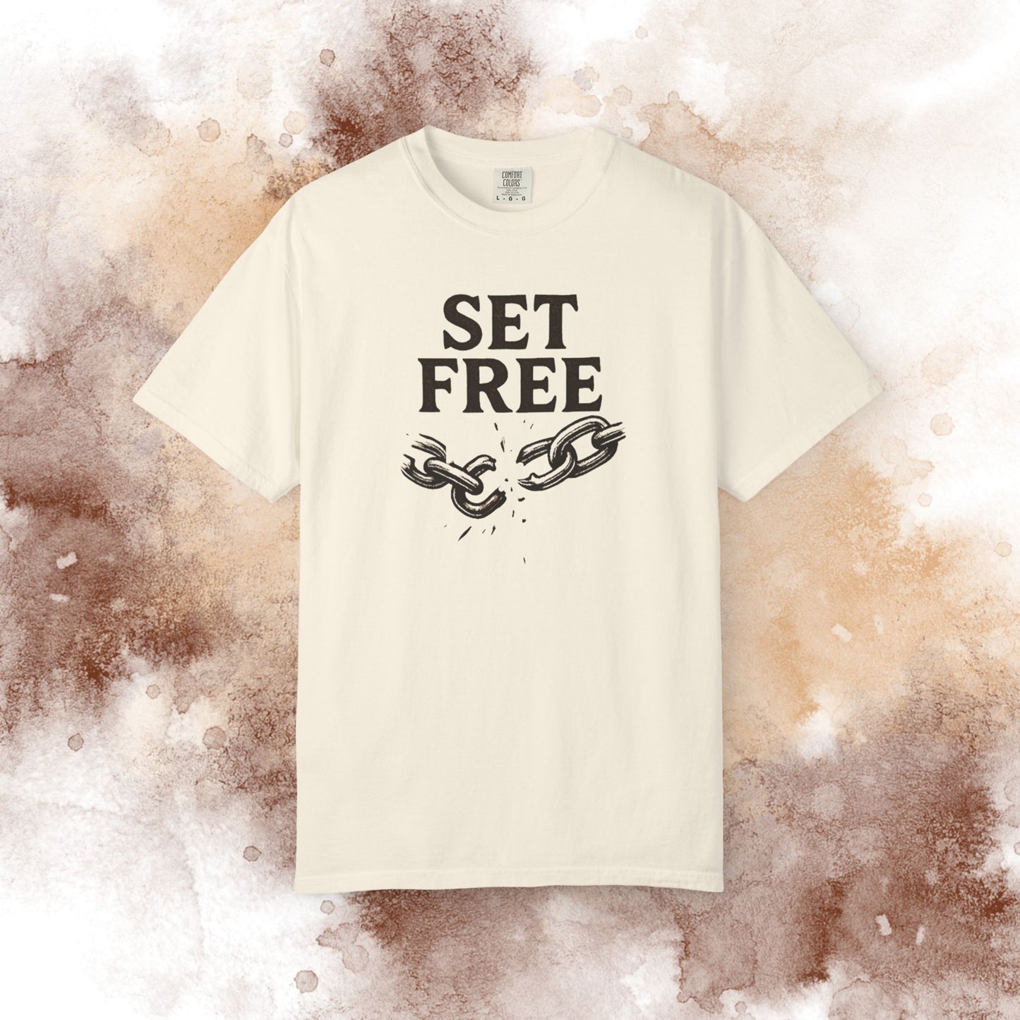 Set Free T‑Shirt — Broken Chain Christian Scripture Tee (John 8:36)