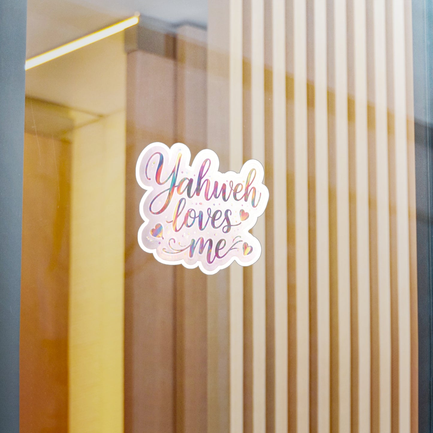 *Spring special edition* Yahweh Loves Me Kiss-Cut Vinyl Sticker — Inspirational Faith Decal for Windows, Laptops & Water Bottles