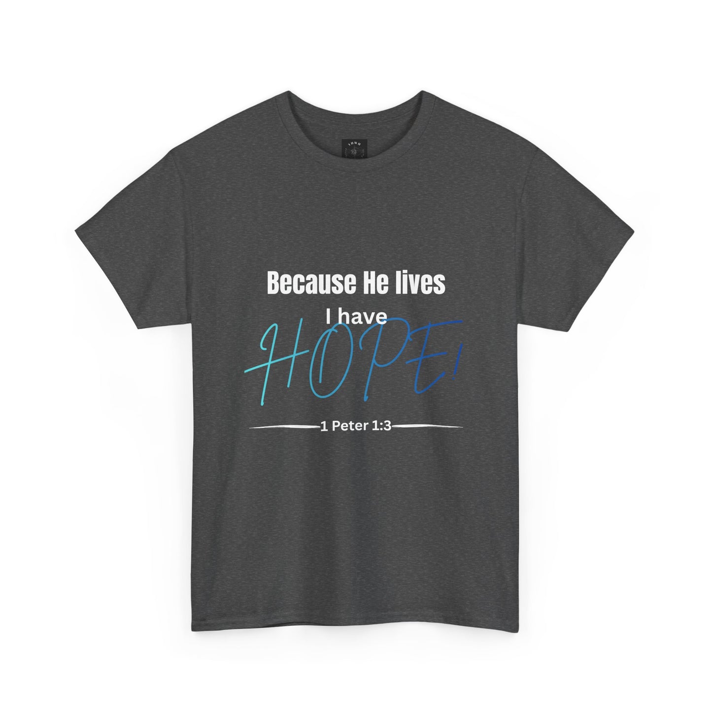 *Spring special edition* Because He Lives I Have Hope T-Shirt — 1 Peter 1:3 Christian Faith Tee