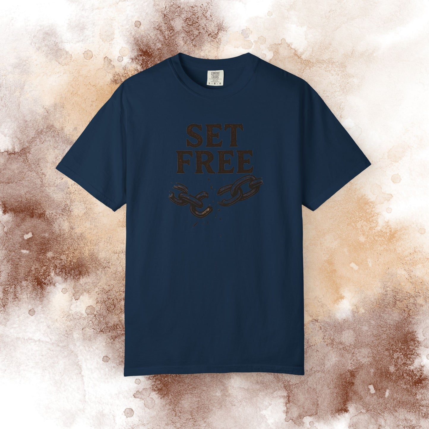 Set Free T‑Shirt — Broken Chain Christian Scripture Tee (John 8:36)