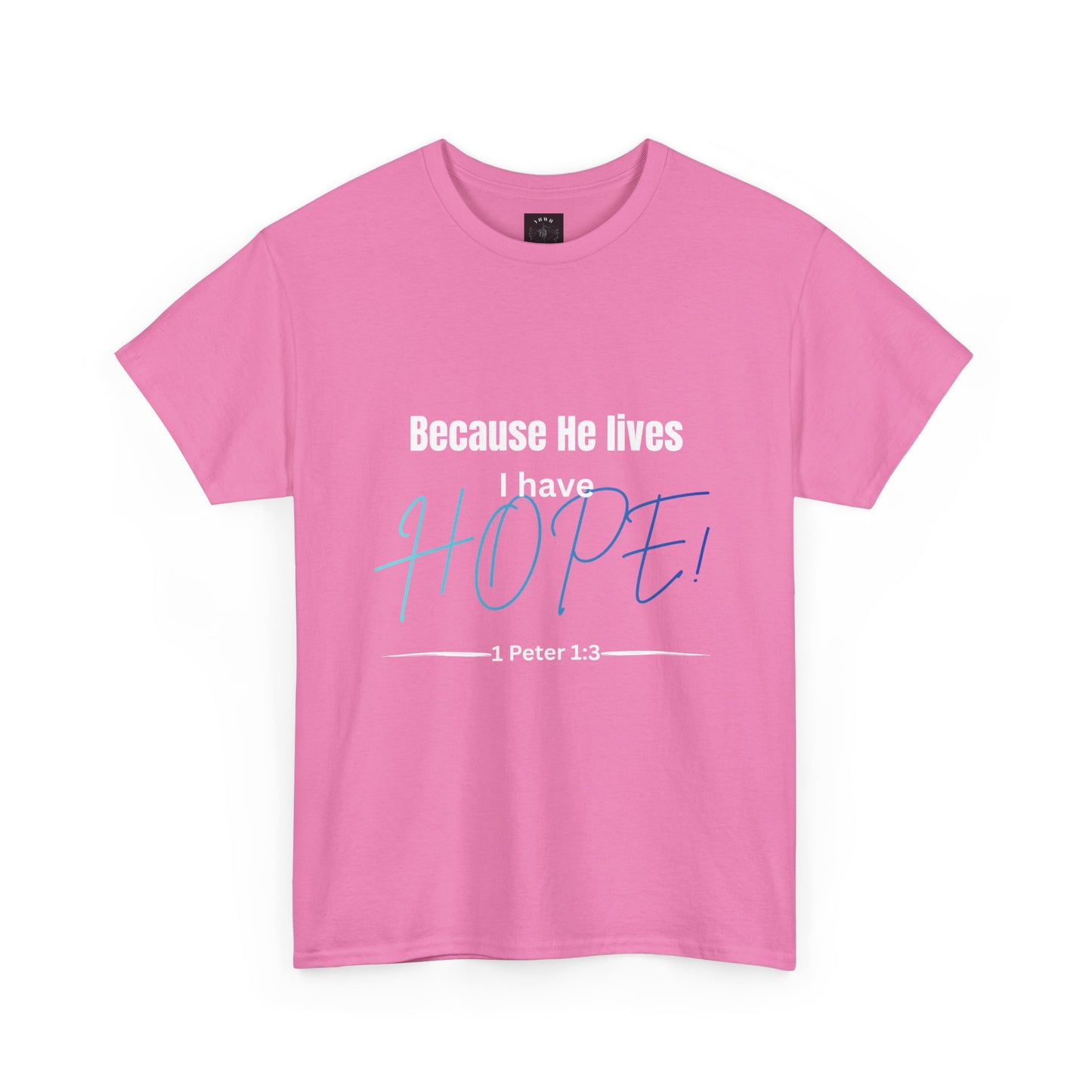 *Spring special edition* Because He Lives I Have Hope T-Shirt — 1 Peter 1:3 Christian Faith Tee