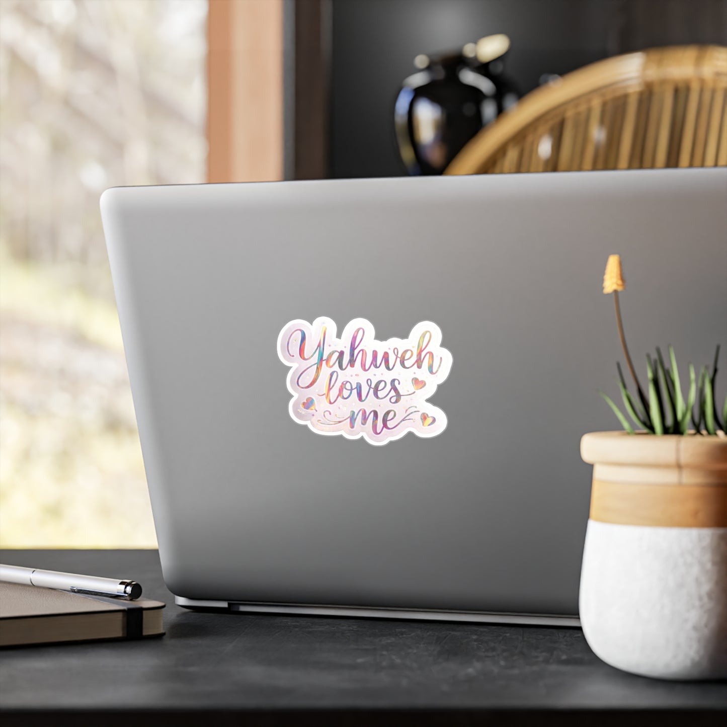*Spring special edition* Yahweh Loves Me Kiss-Cut Vinyl Sticker — Inspirational Faith Decal for Windows, Laptops & Water Bottles