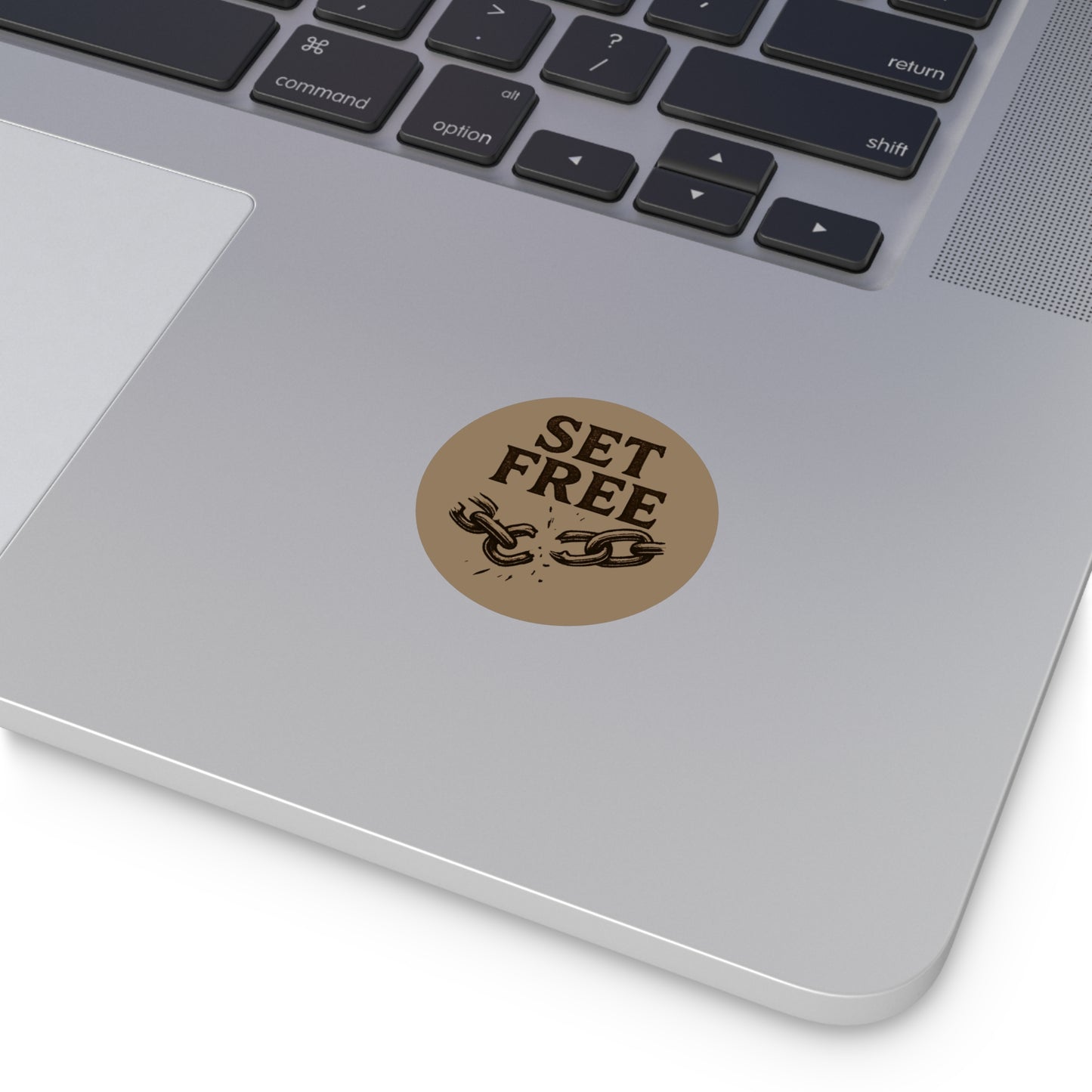 Set Free Round Vinyl Sticker – Broken Chain Inspirational Decal