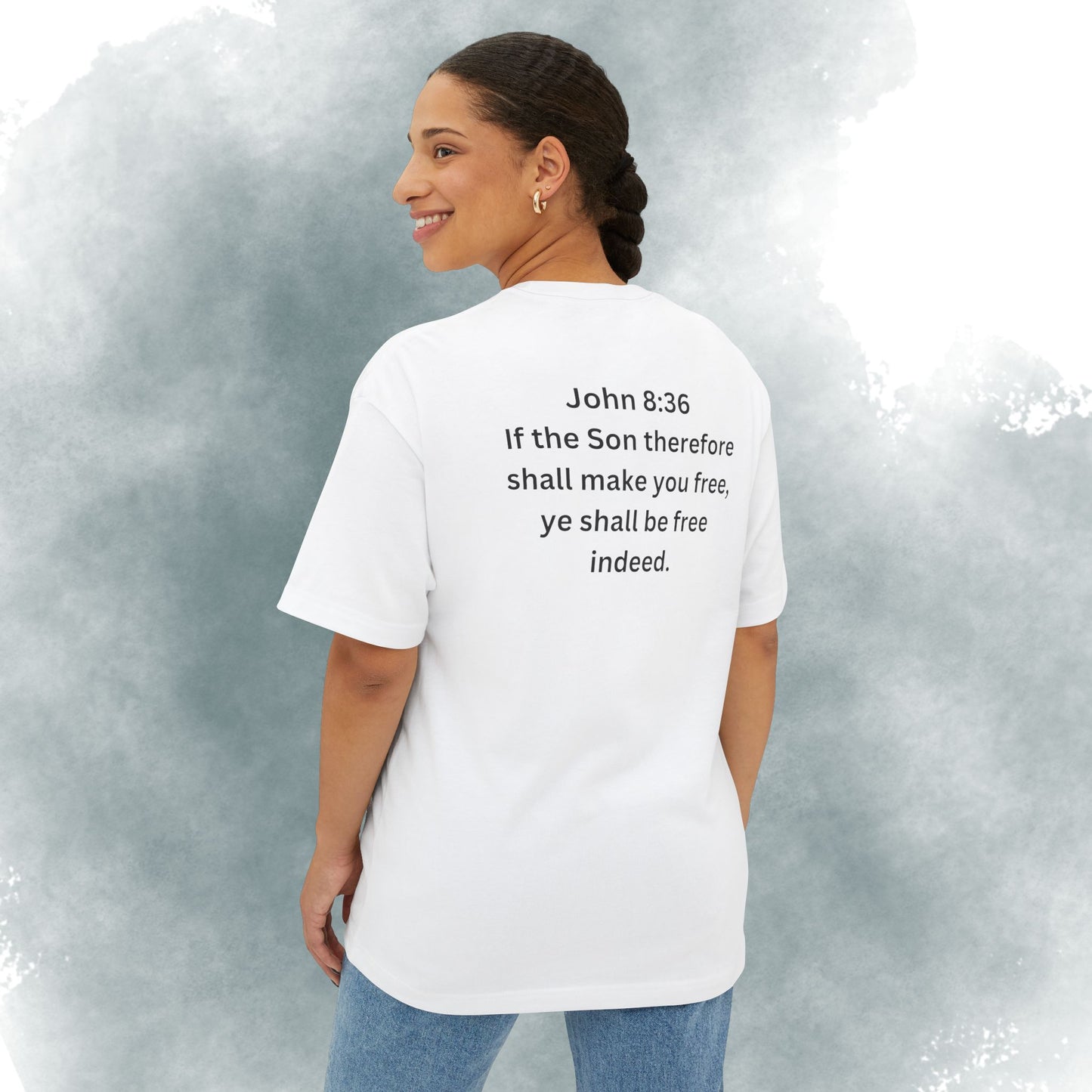 I Am Free Tee — John 8:36 Christian Graphic Shirt