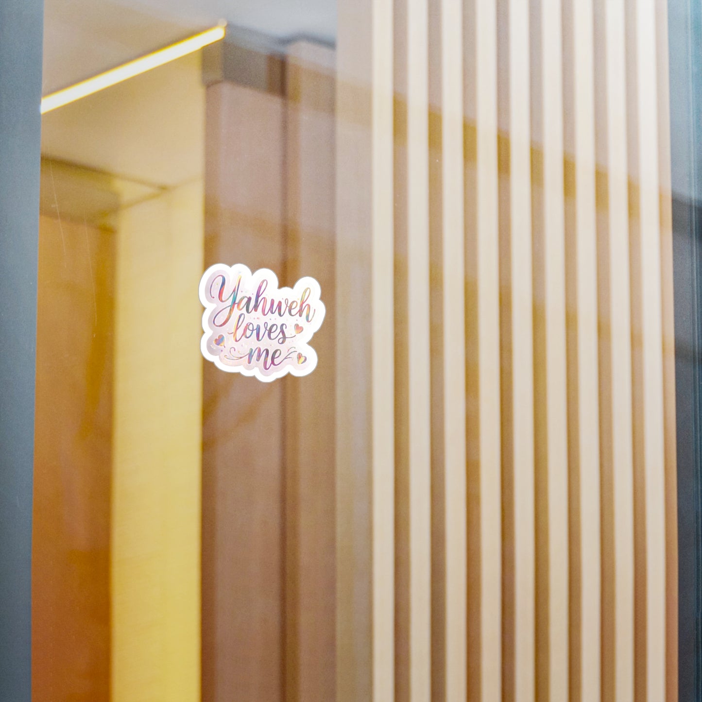 *Spring special edition* Yahweh Loves Me Kiss-Cut Vinyl Sticker — Inspirational Faith Decal for Windows, Laptops & Water Bottles