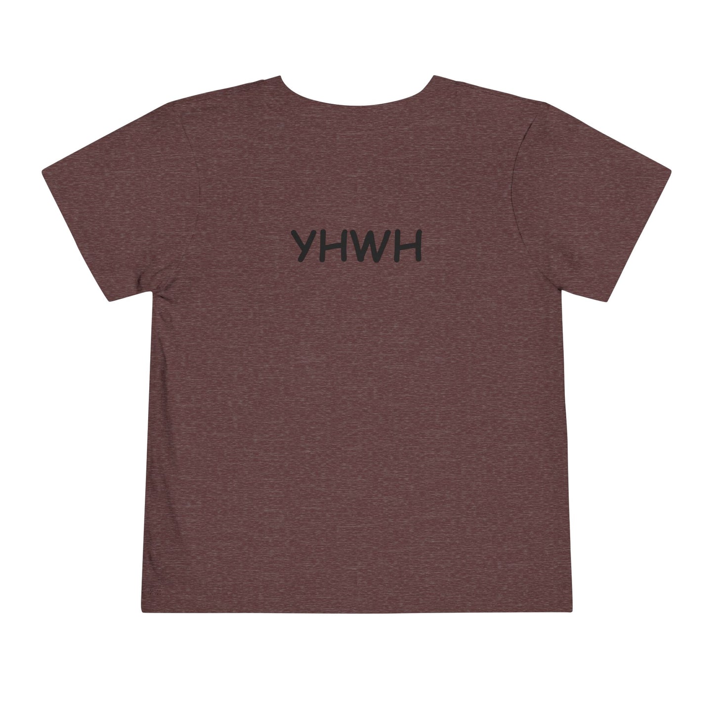 Toddler Tee — "Pray Love Smile" Christian Kids Shirt (YHWH Back)