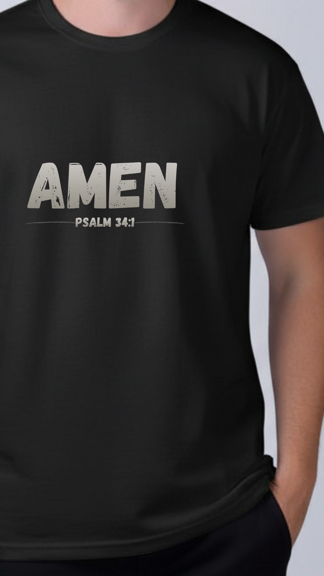 Amen Psalm 34:1 T-Shirt — Christian Faith Tee