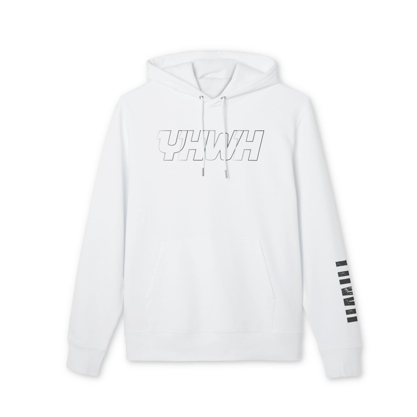 YHWH Hoodie — Minimalist Faith Pullover with Sleeve Print