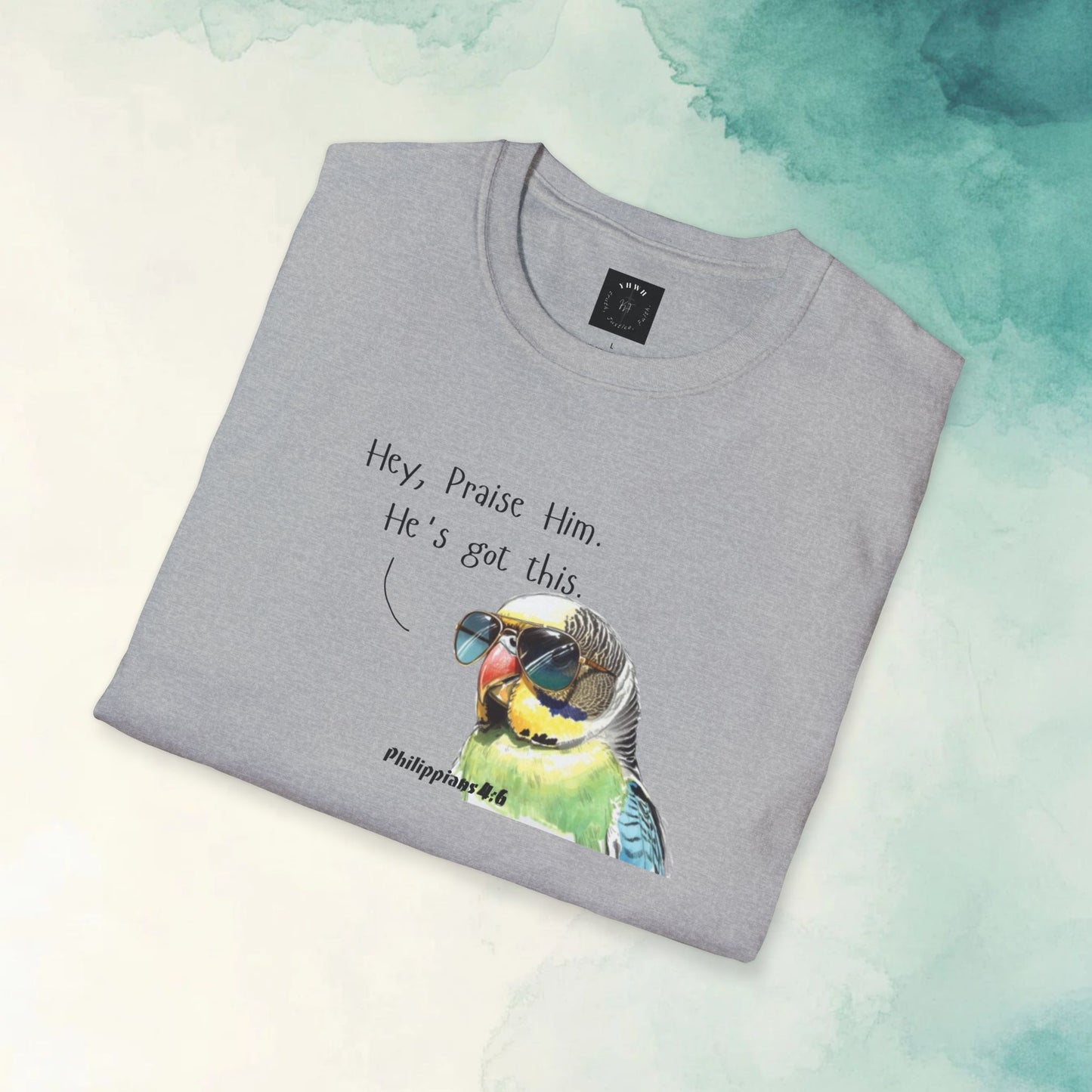 Philippians 4:6 'Praise Him' Parakeet T-Shirt
