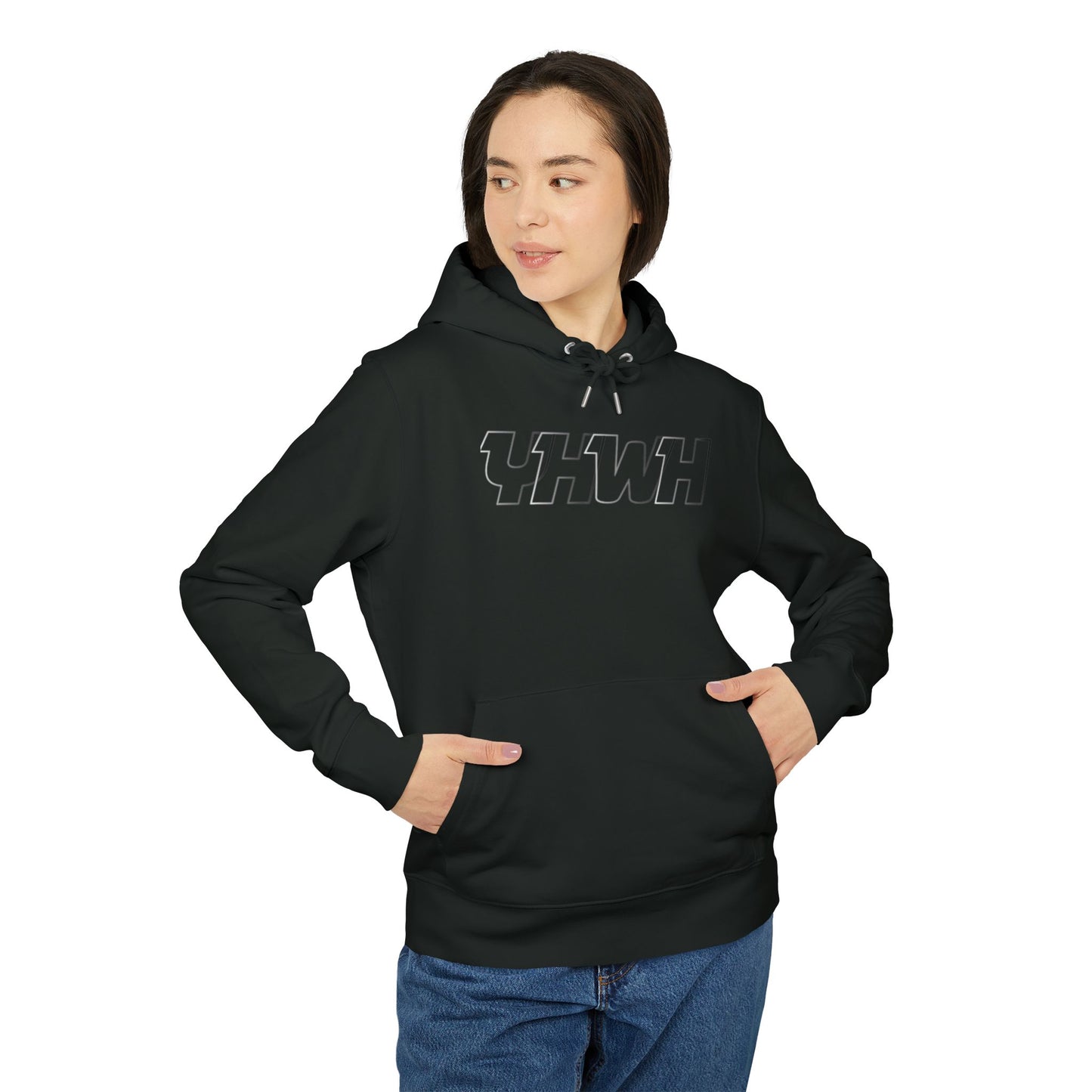 YHWH Hoodie — Minimalist Faith Pullover with Sleeve Print