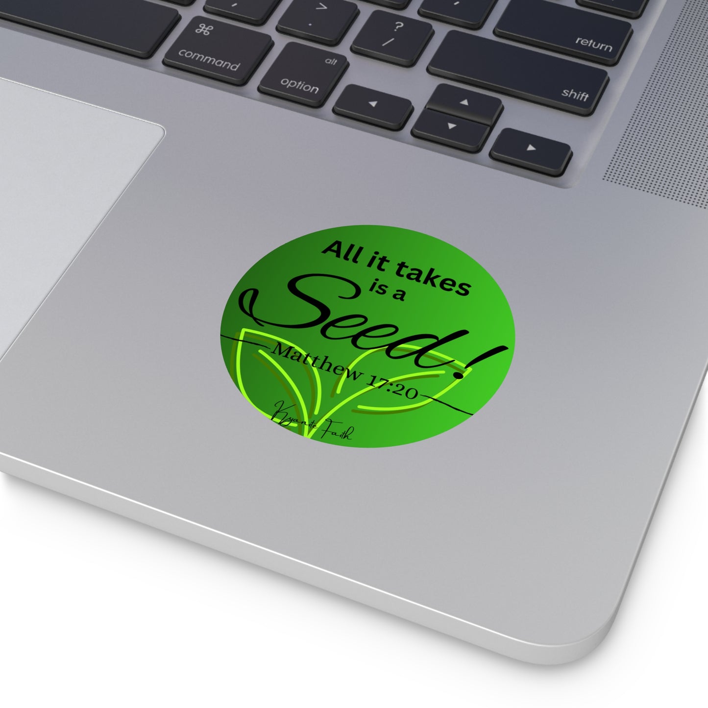 All It Takes Is a Seed - Matthew 17:20 Round Vinyl Sticker