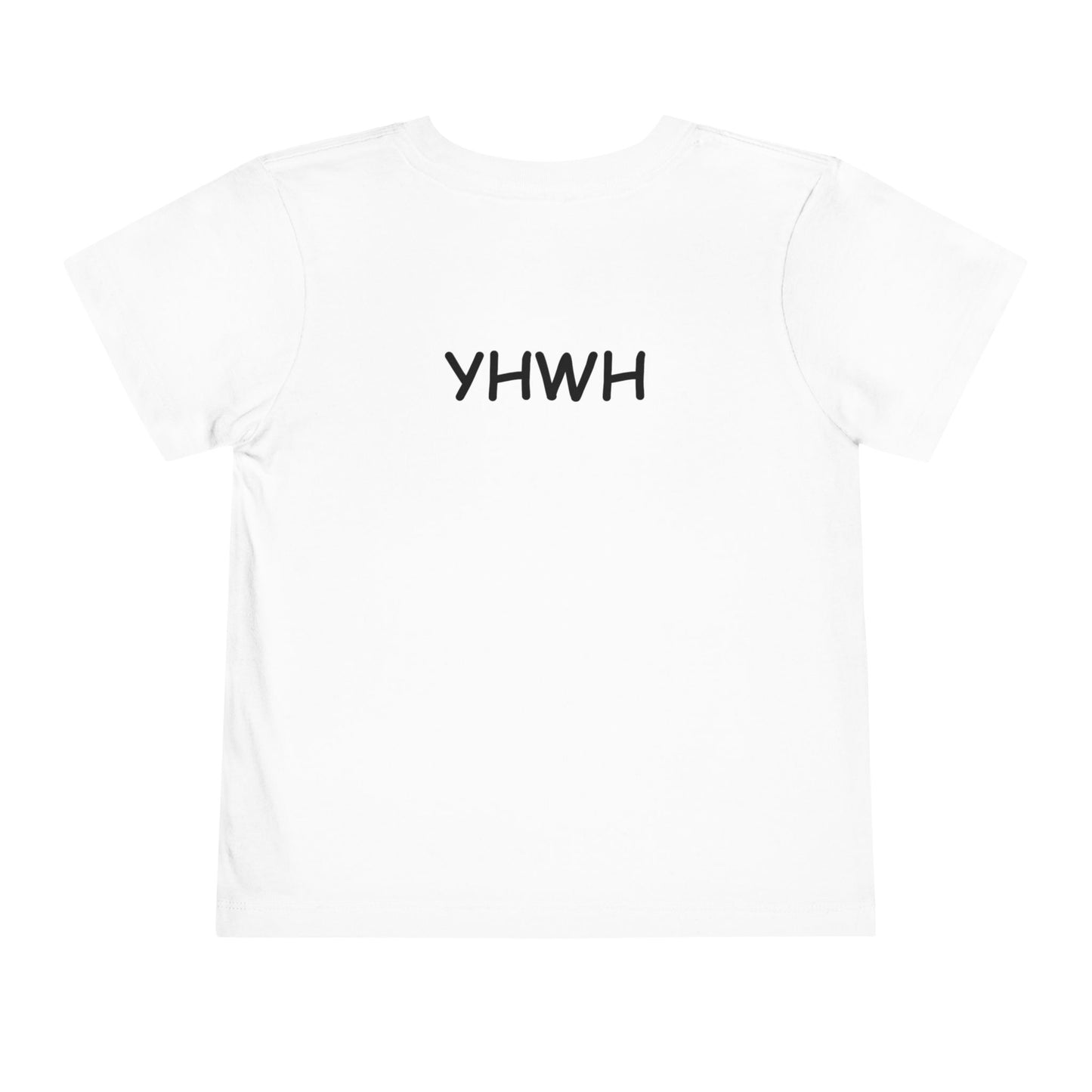Toddler Tee — "Pray Love Smile" Christian Kids Shirt (YHWH Back)