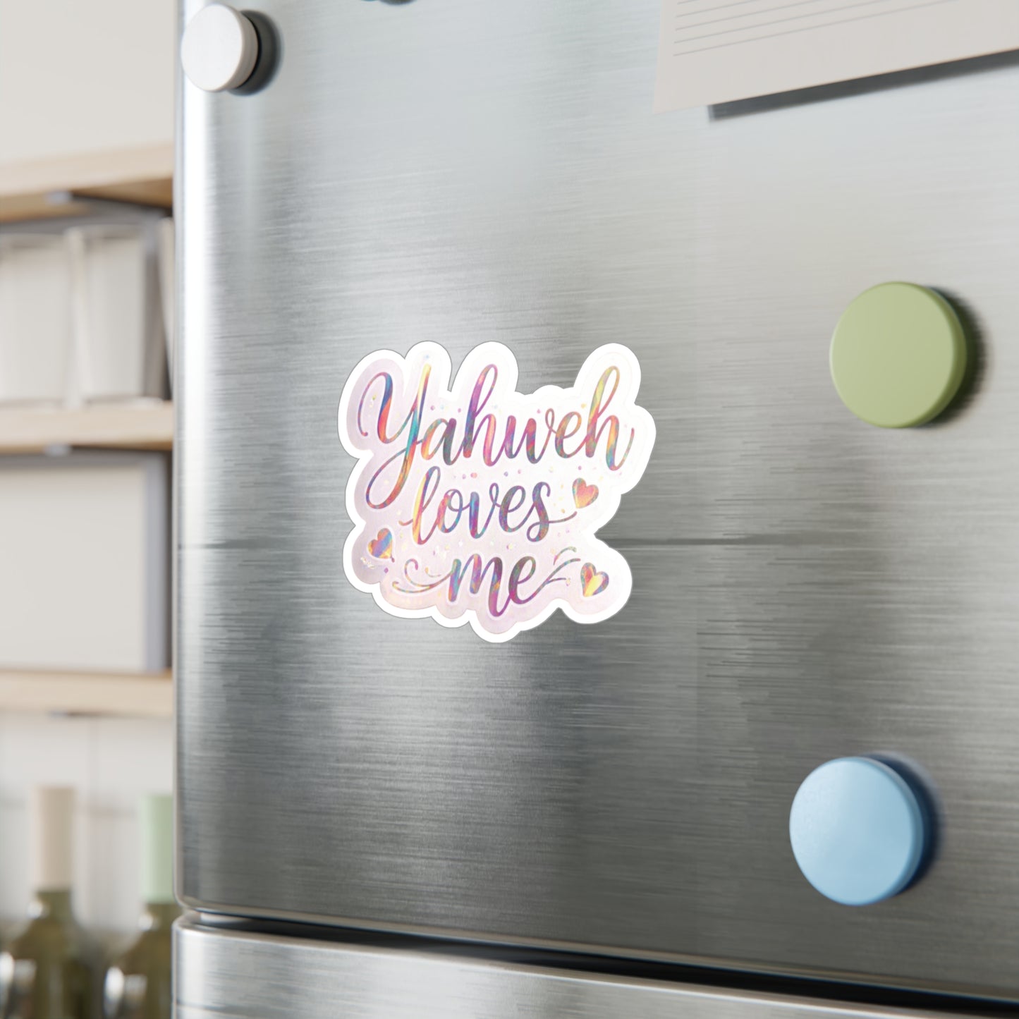 *Spring special edition* Yahweh Loves Me Kiss-Cut Vinyl Sticker — Inspirational Faith Decal for Windows, Laptops & Water Bottles