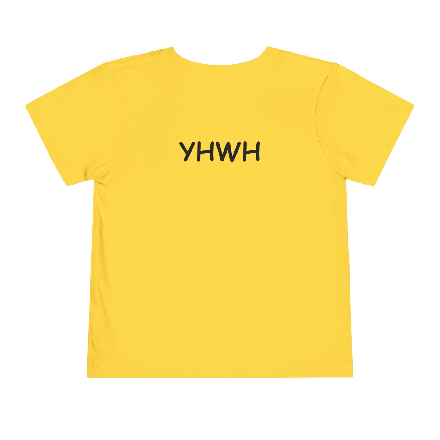 Toddler Tee — "Pray Love Smile" Christian Kids Shirt (YHWH Back)