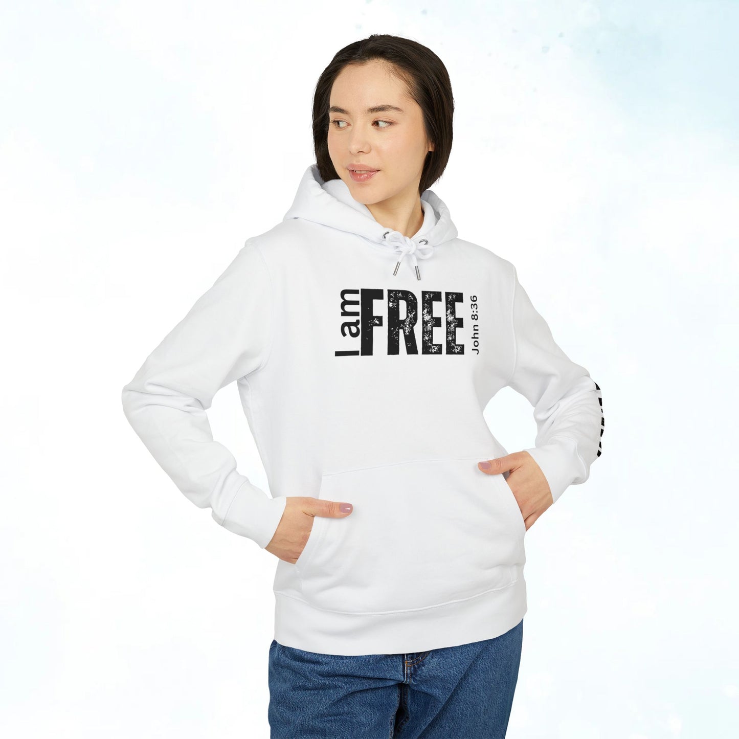 I Am Free Hoodie — John 8:36 Christian Faith Pullover