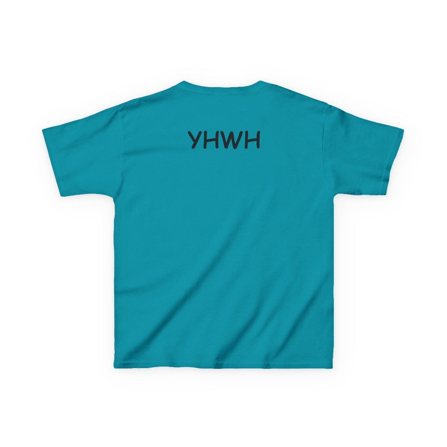 Kids Tee — "Pray Love Smile" Christian T‑Shirt with Hearts (YHWH Back)