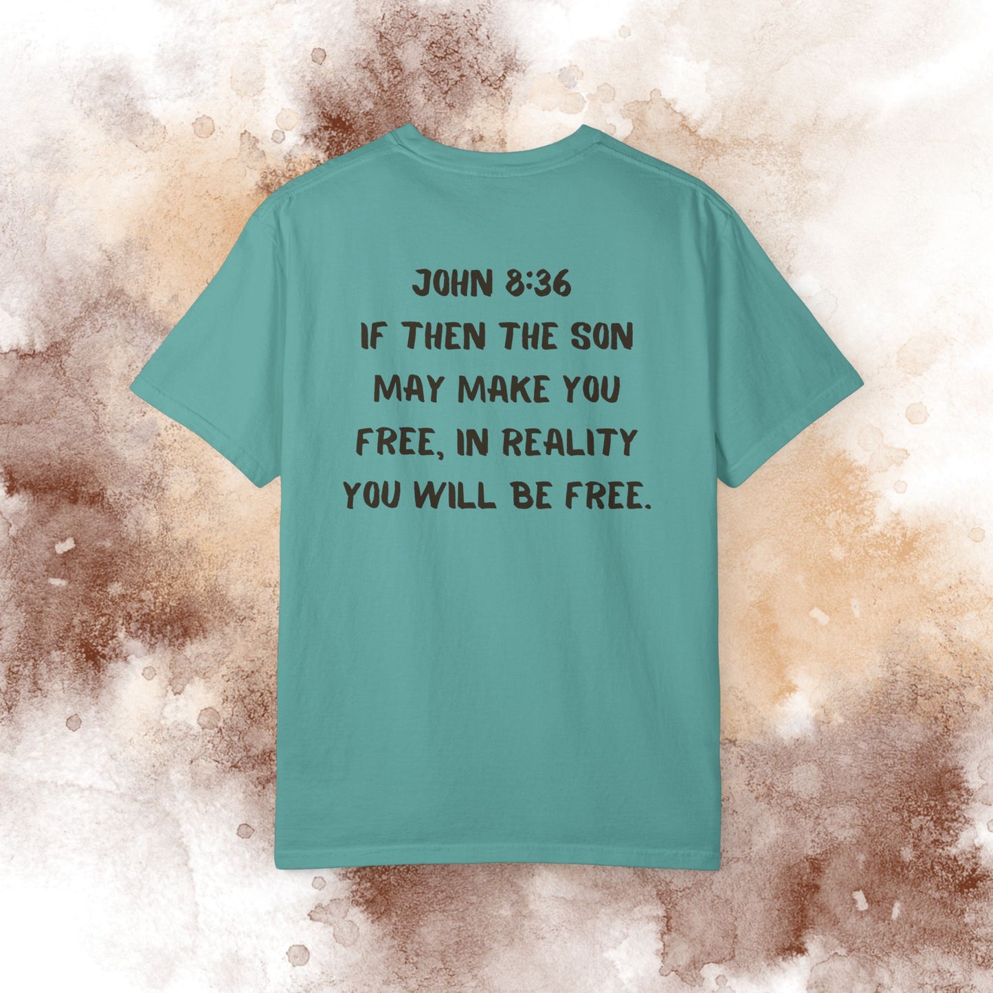 Set Free T‑Shirt — Broken Chain Christian Scripture Tee (John 8:36)