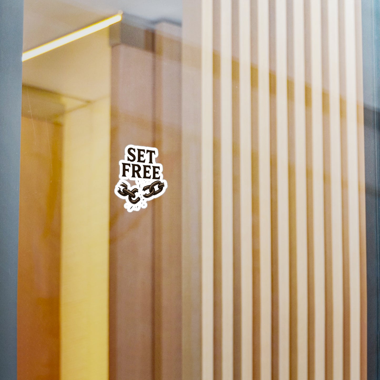 Set Free Broken Chain Vinyl Sticker — Inspirational Kiss-Cut Decal