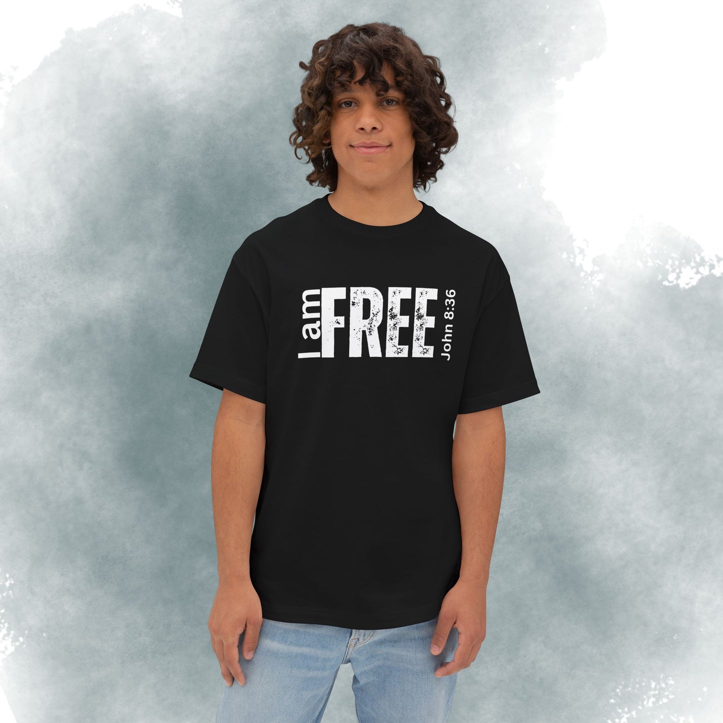 I Am Free Tee — John 8:36 Christian Graphic Shirt