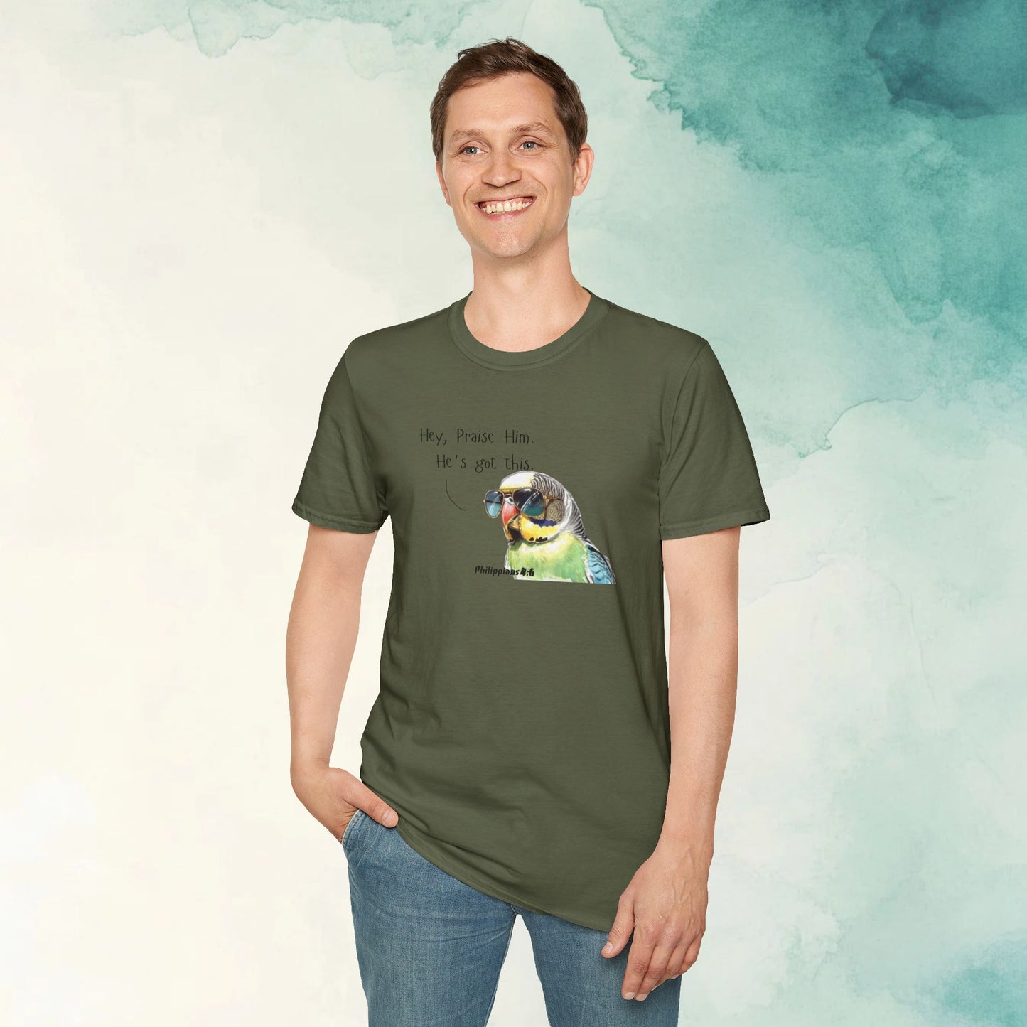 Philippians 4:6 'Praise Him' Parakeet T-Shirt