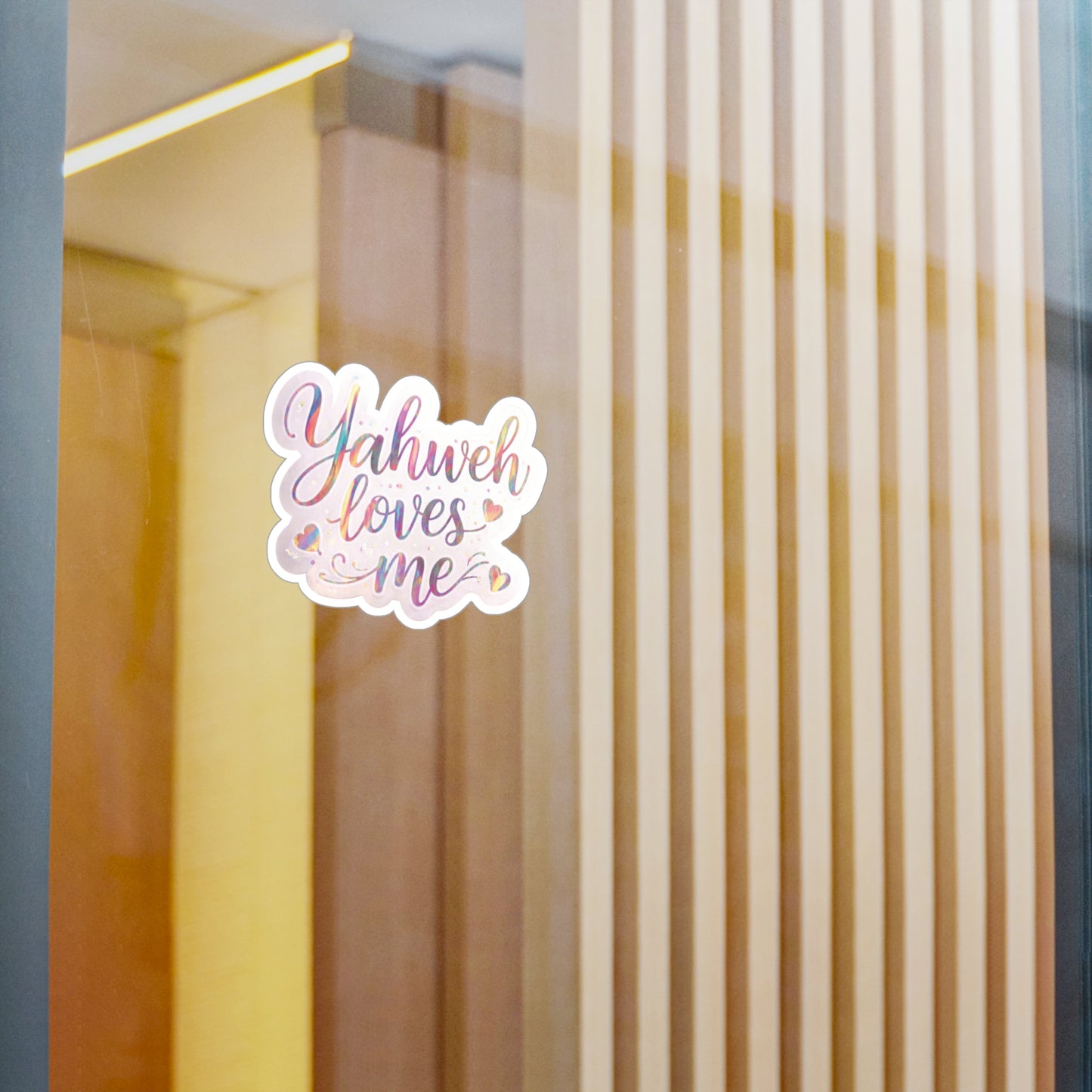 *Spring special edition* Yahweh Loves Me Kiss-Cut Vinyl Sticker — Inspirational Faith Decal for Windows, Laptops & Water Bottles
