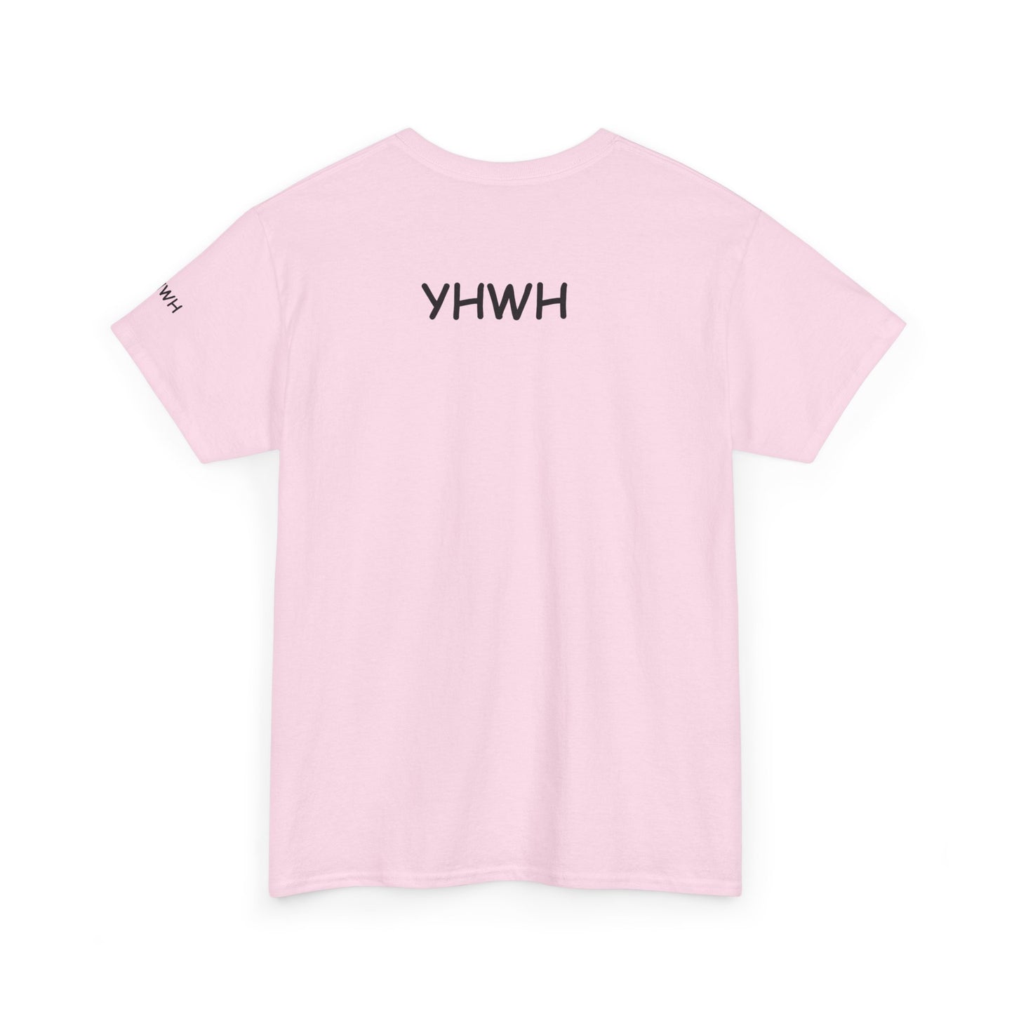 Adult  'Pray Love Smile' Tee — Christian Graphic T-Shirt with Pink Hearts (YHWH Back)