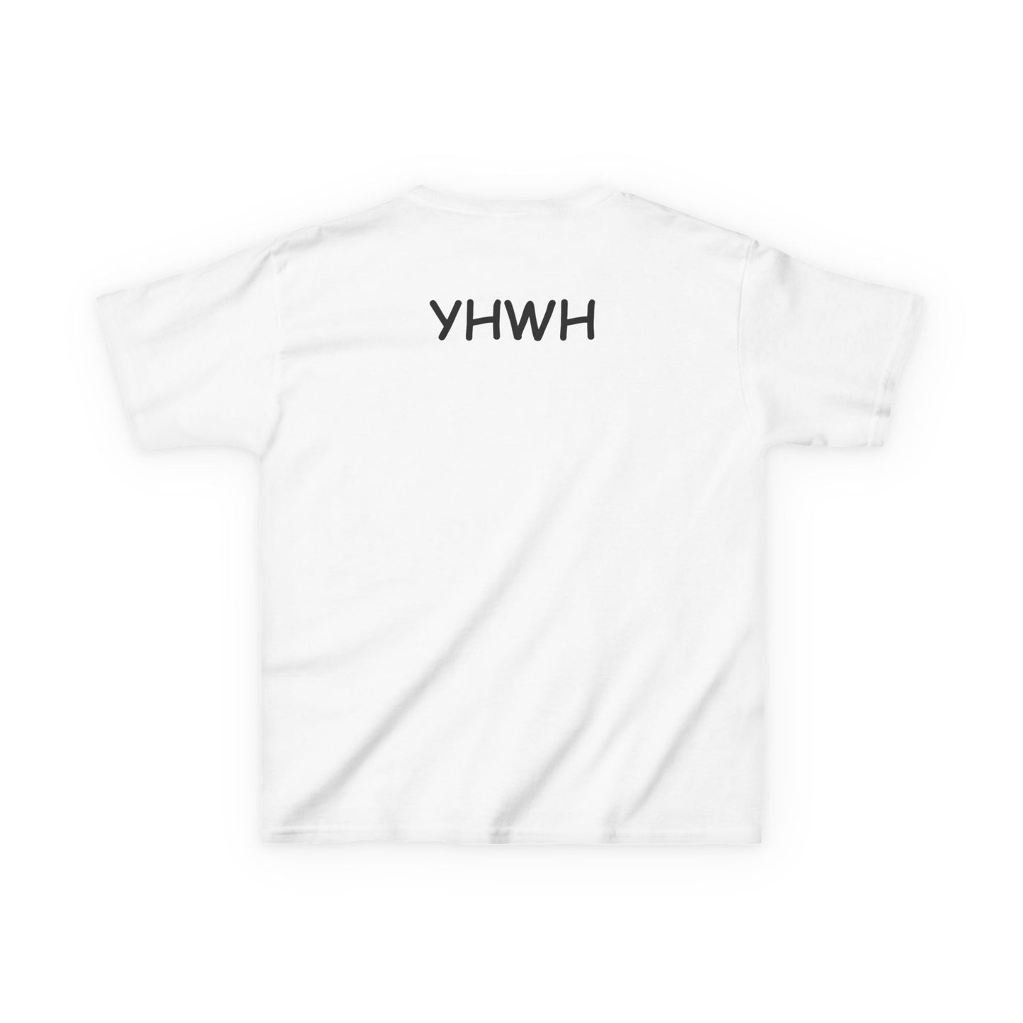 Kids Tee — "Pray Love Smile" Christian T‑Shirt with Hearts (YHWH Back)